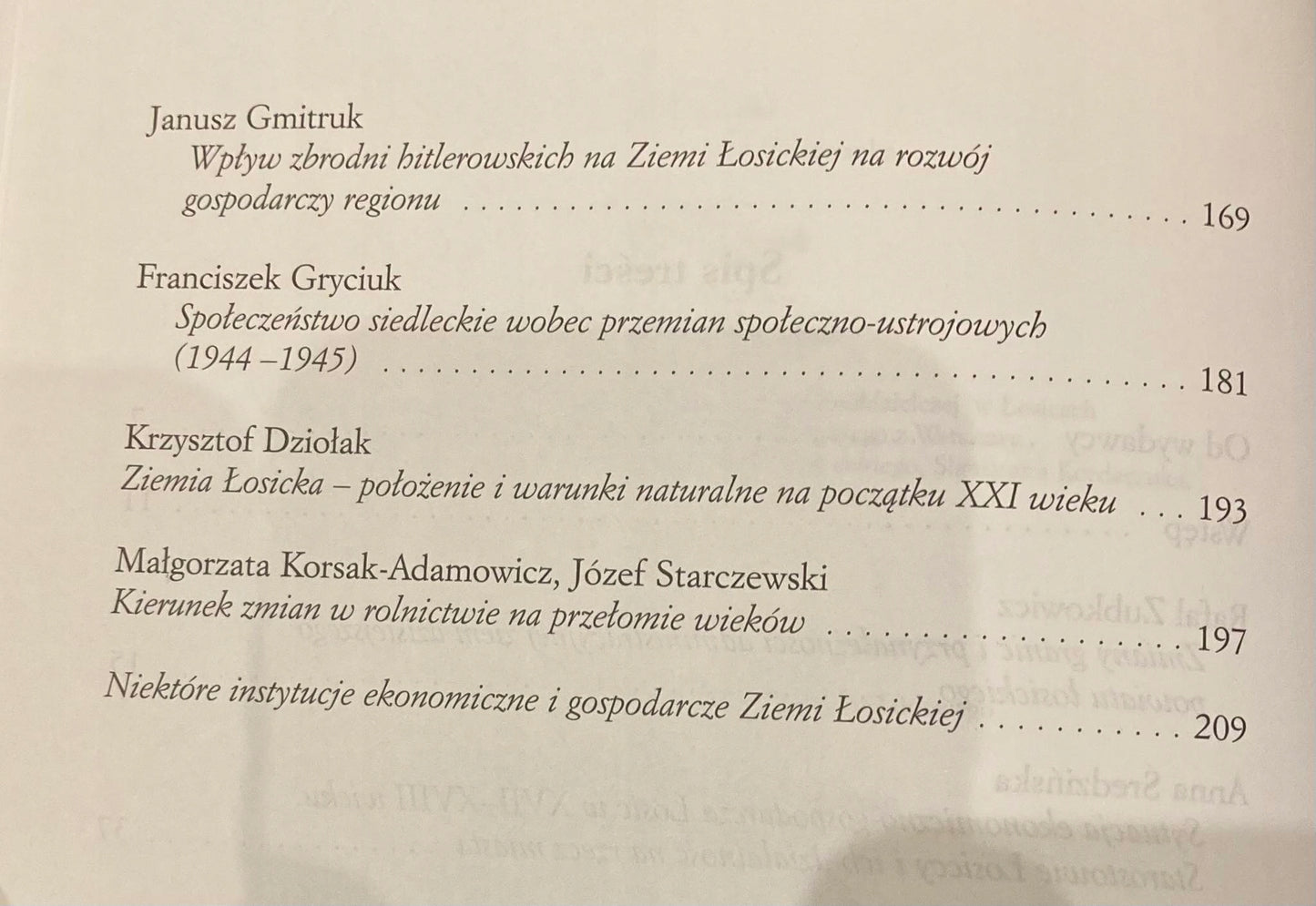 Przemiany administracyjno-gospodarcze na Ziemi Łosickiej XV-XXI wiek