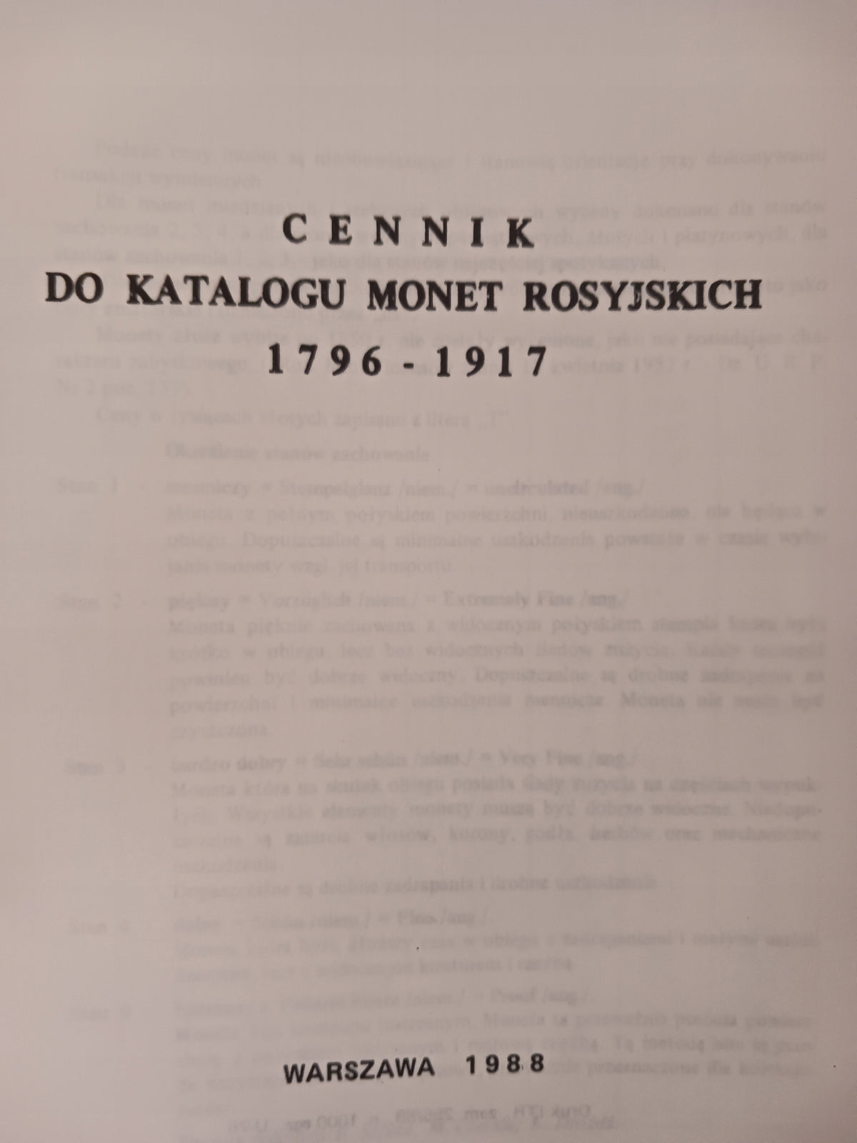 Katalog monet rosyjskich 1796-1917 + Cennik E. Safuta, Mieczysław Czerski