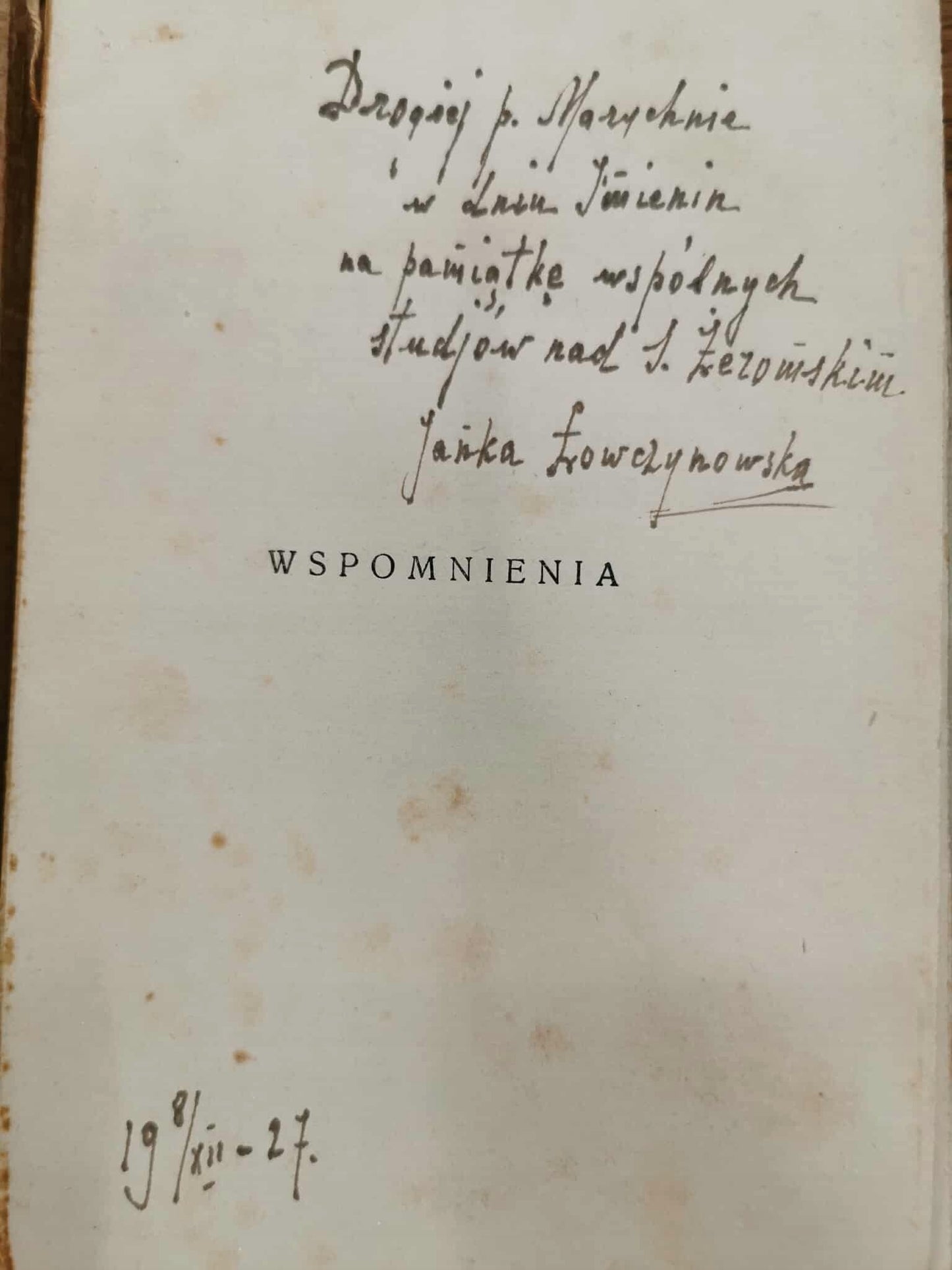 Wspomnienia o J. Kasprowiczu i S. Żeromskim, Z. Wasilewski [1927]