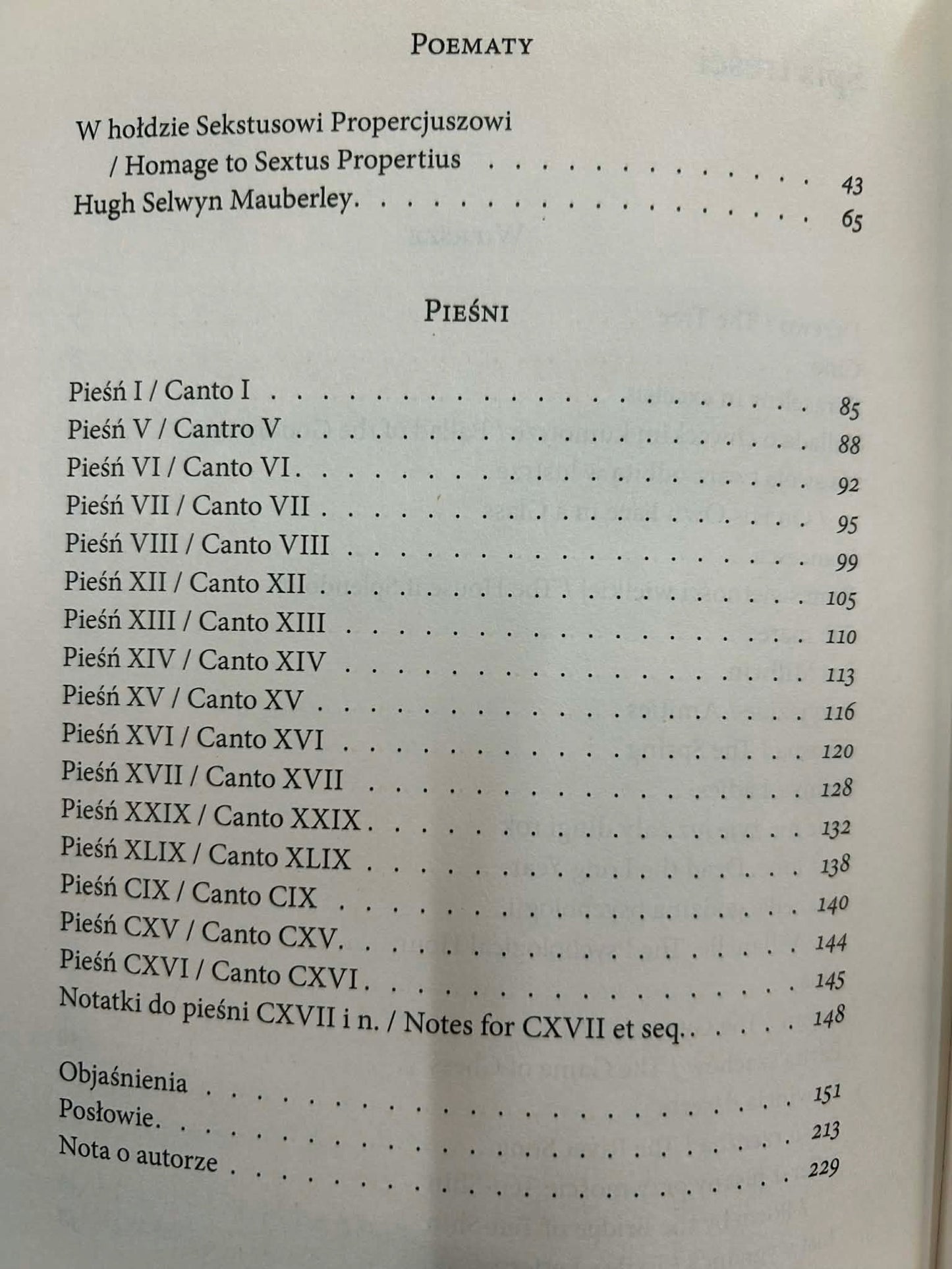 Wiersze, poematy i Pieśni Ezra Pound