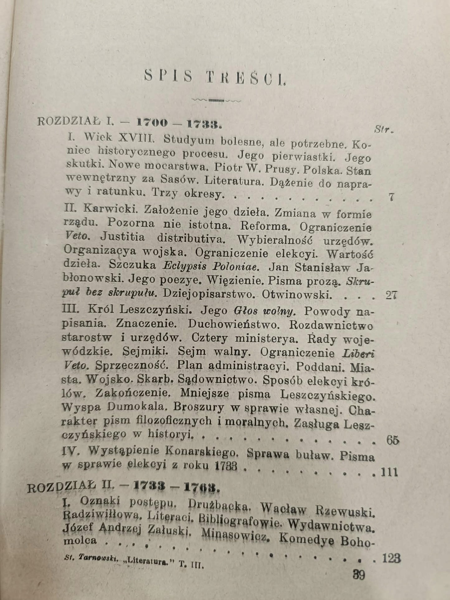Historya literatury polskiej St. Tarnowski T. 2- Wiek XVII, T. 3-Wiek XVIII