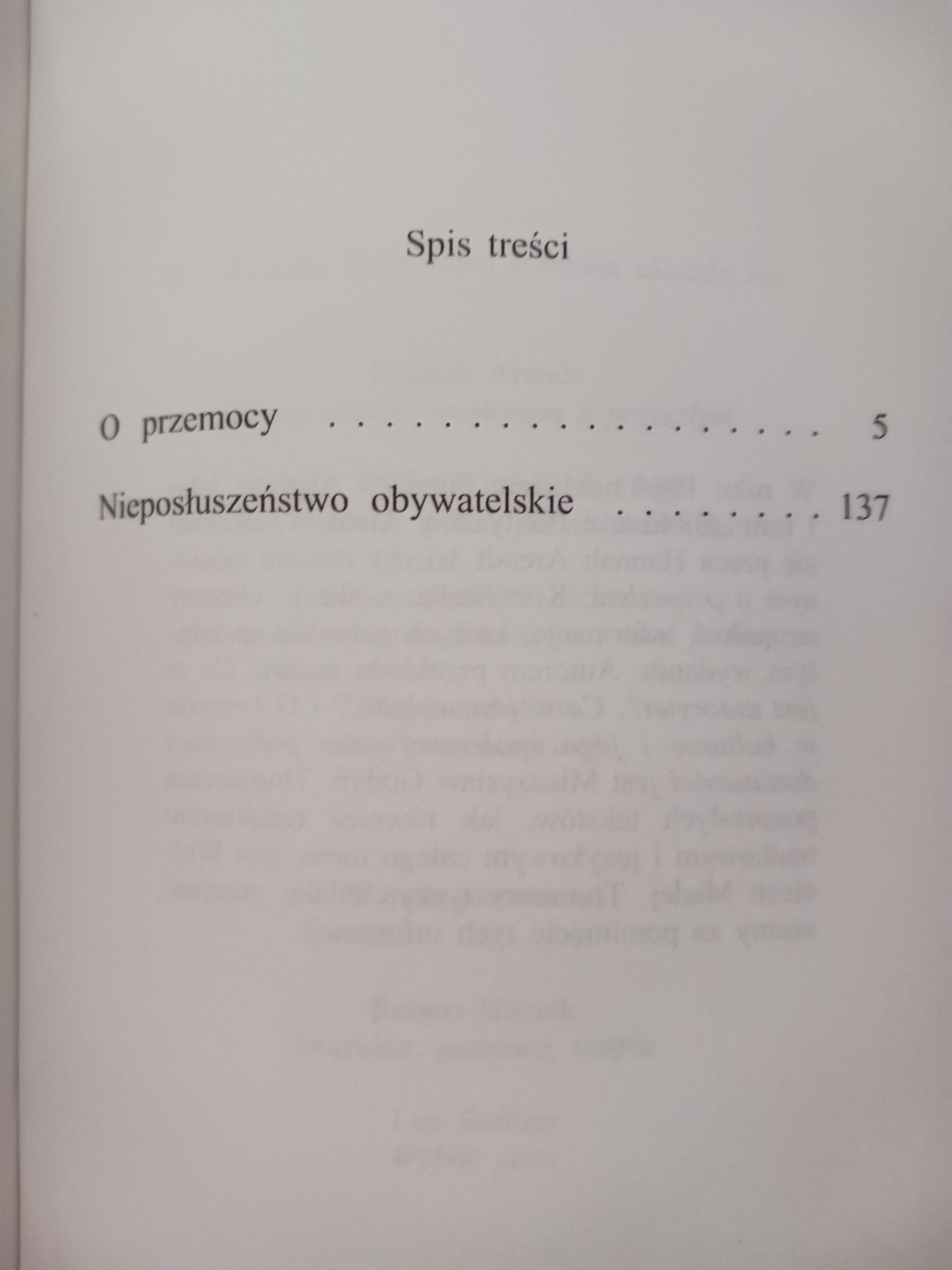 O przemocy Nieposłuszeństwo obywatelskie Hannah Arendt