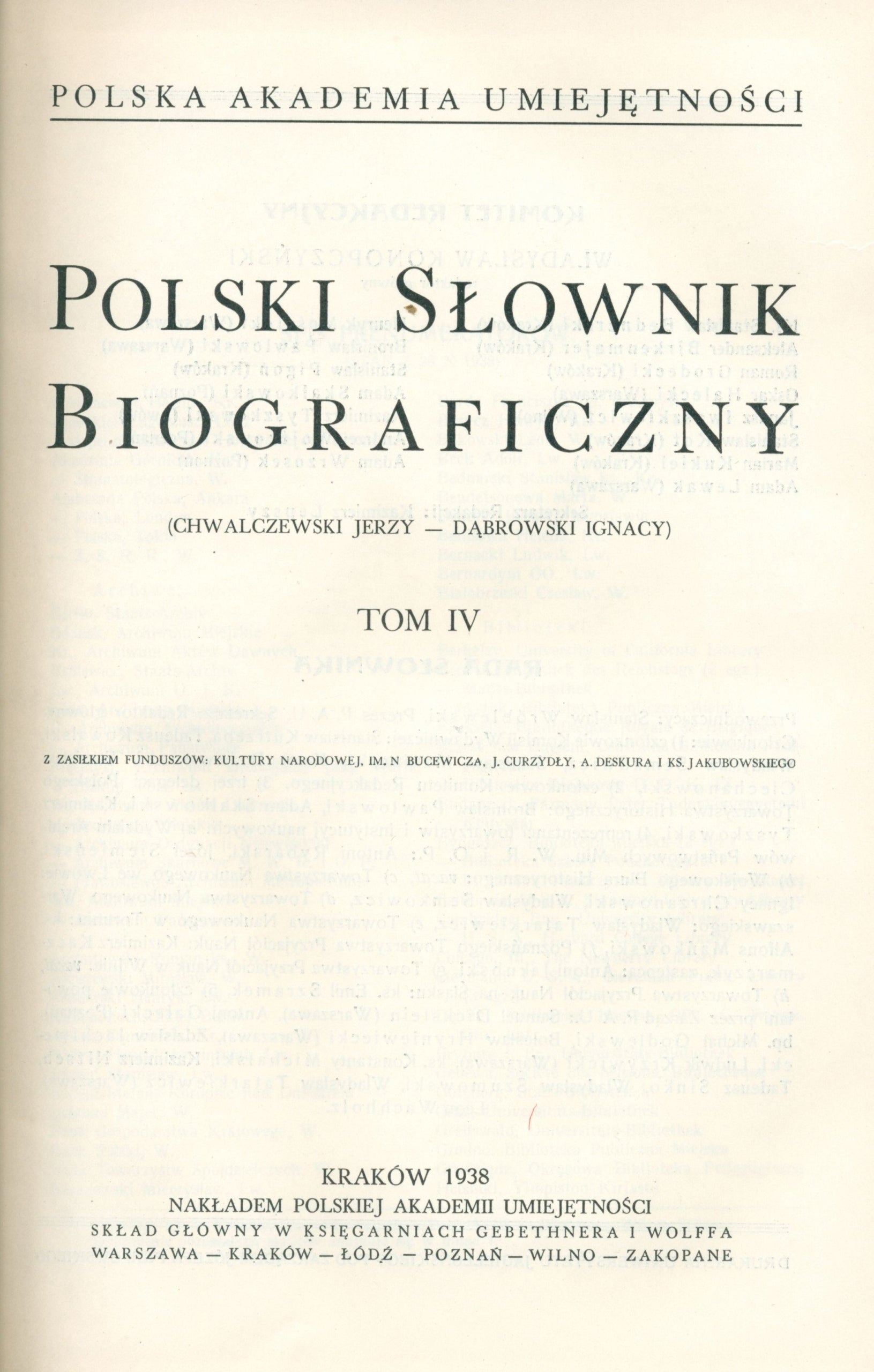 Polski Słownik Biograficzny, t. I - VI [Warszawa 1935 -1948]