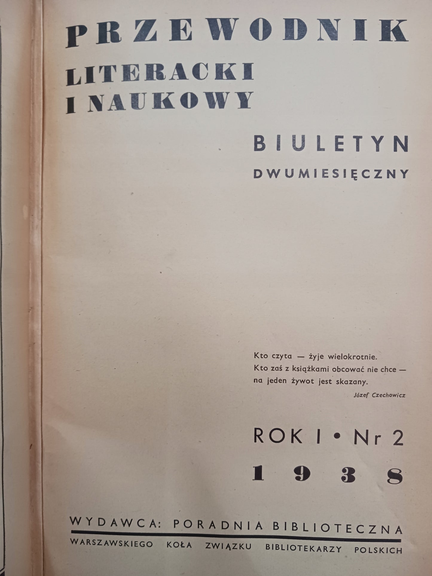 Przewodnik Literacki i Naukowy Rok I nr 1-5, Rok II nr 1-3 [1938 / 1939]