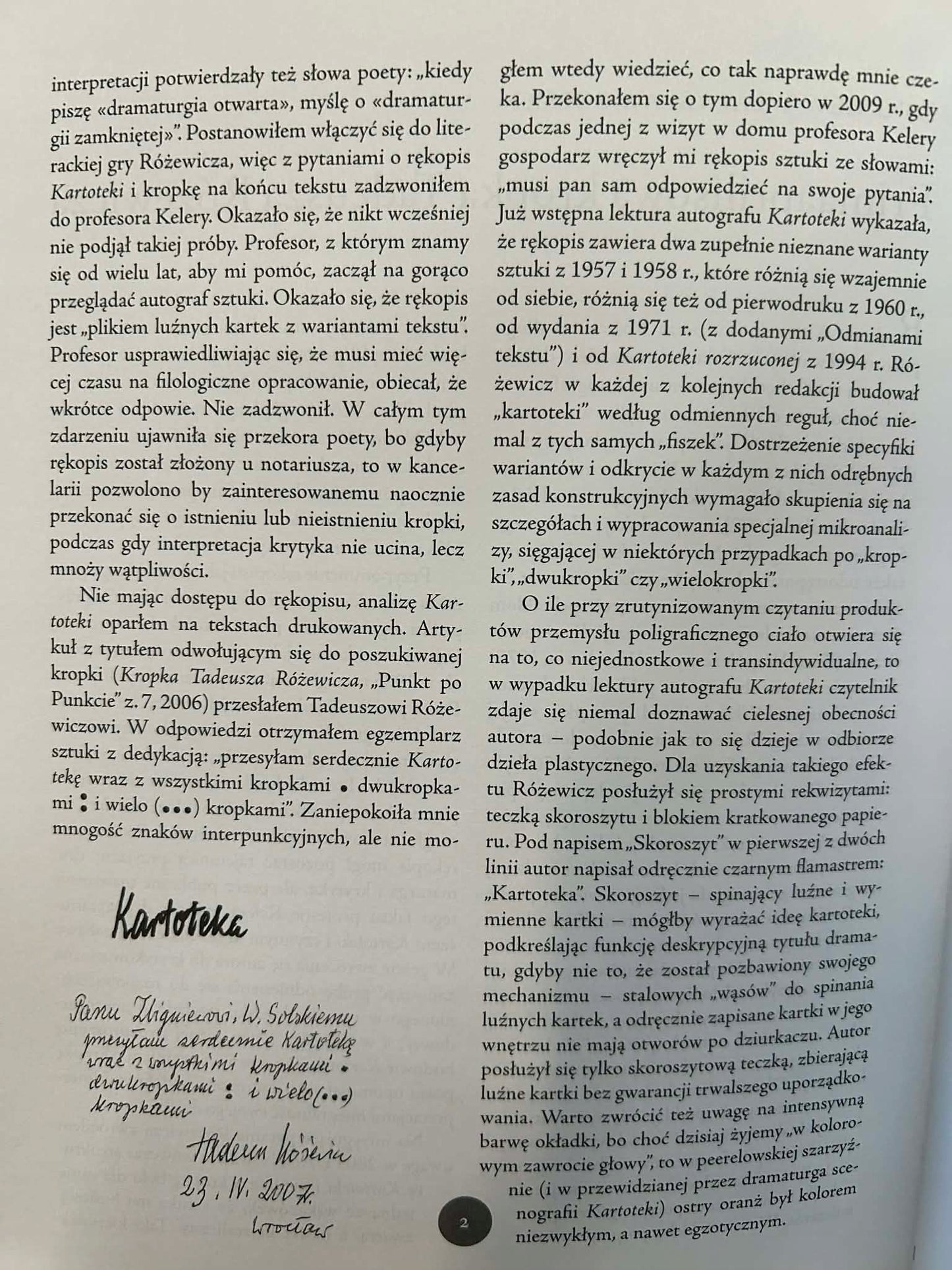Kartoteka - Tadeusz Różewicz