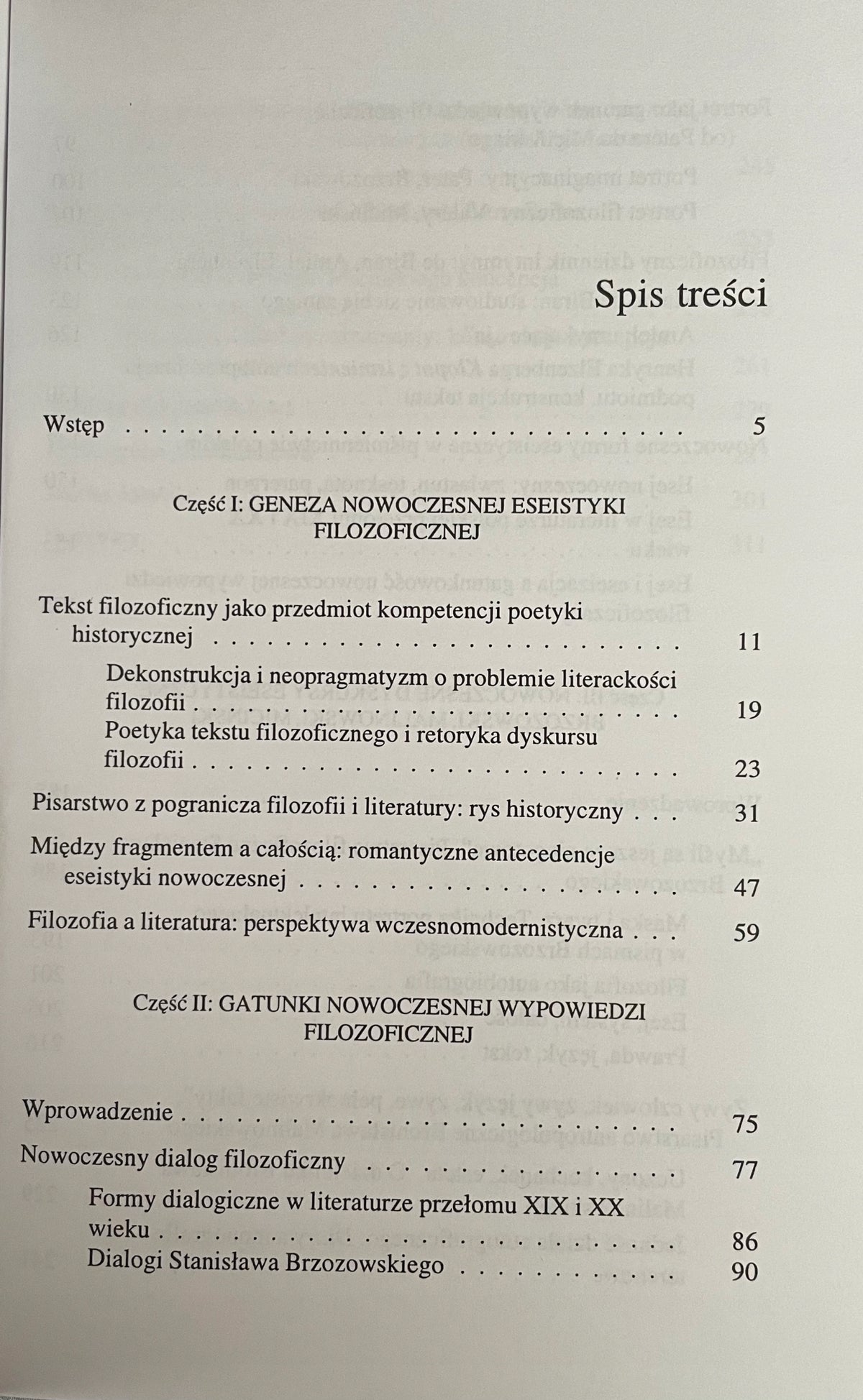 Nowoczesna eseistyka filozoficzna w piśmiennictwie polskim...