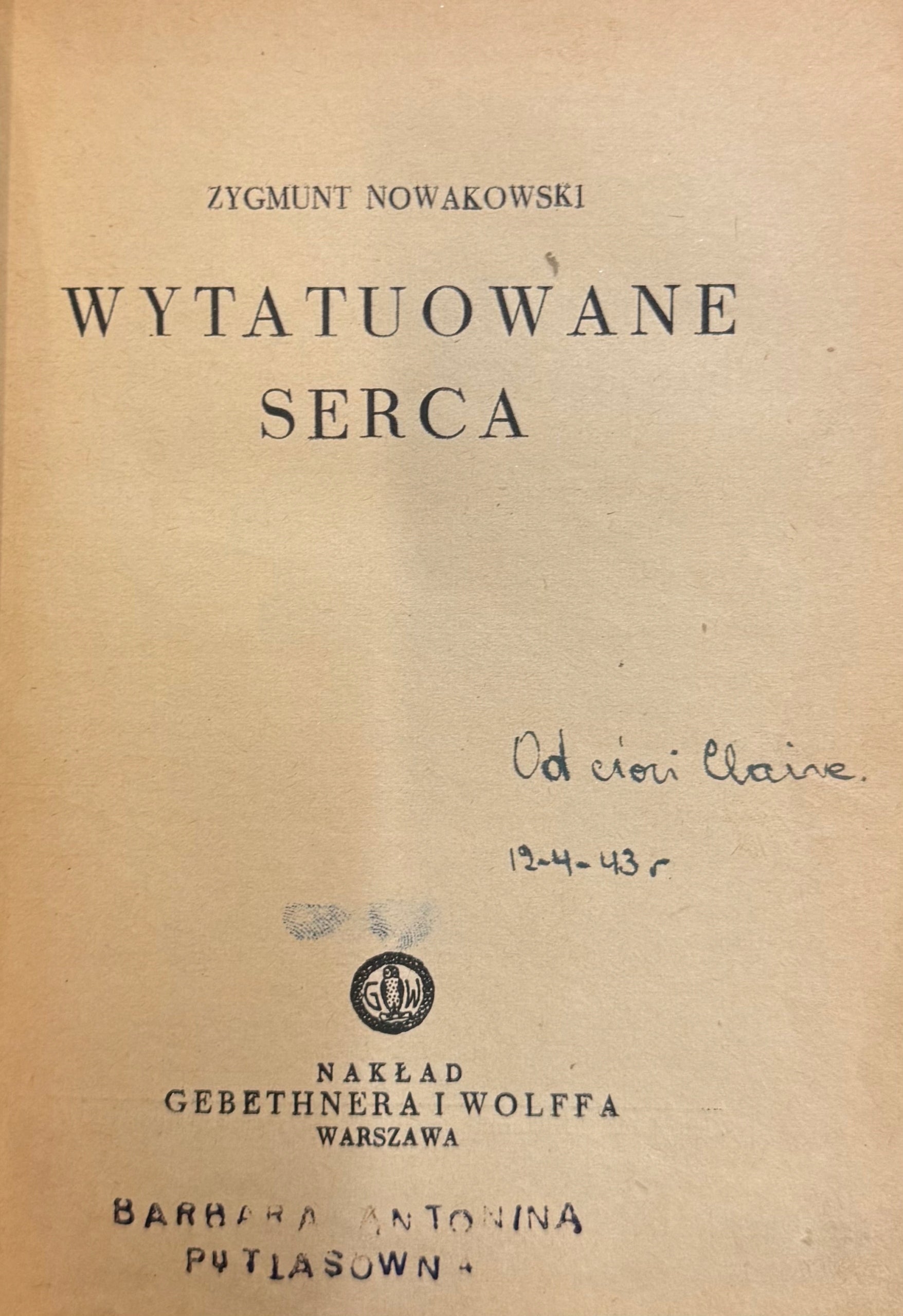 Wytatuowane serca Zygmunt Nowakowski [1936]