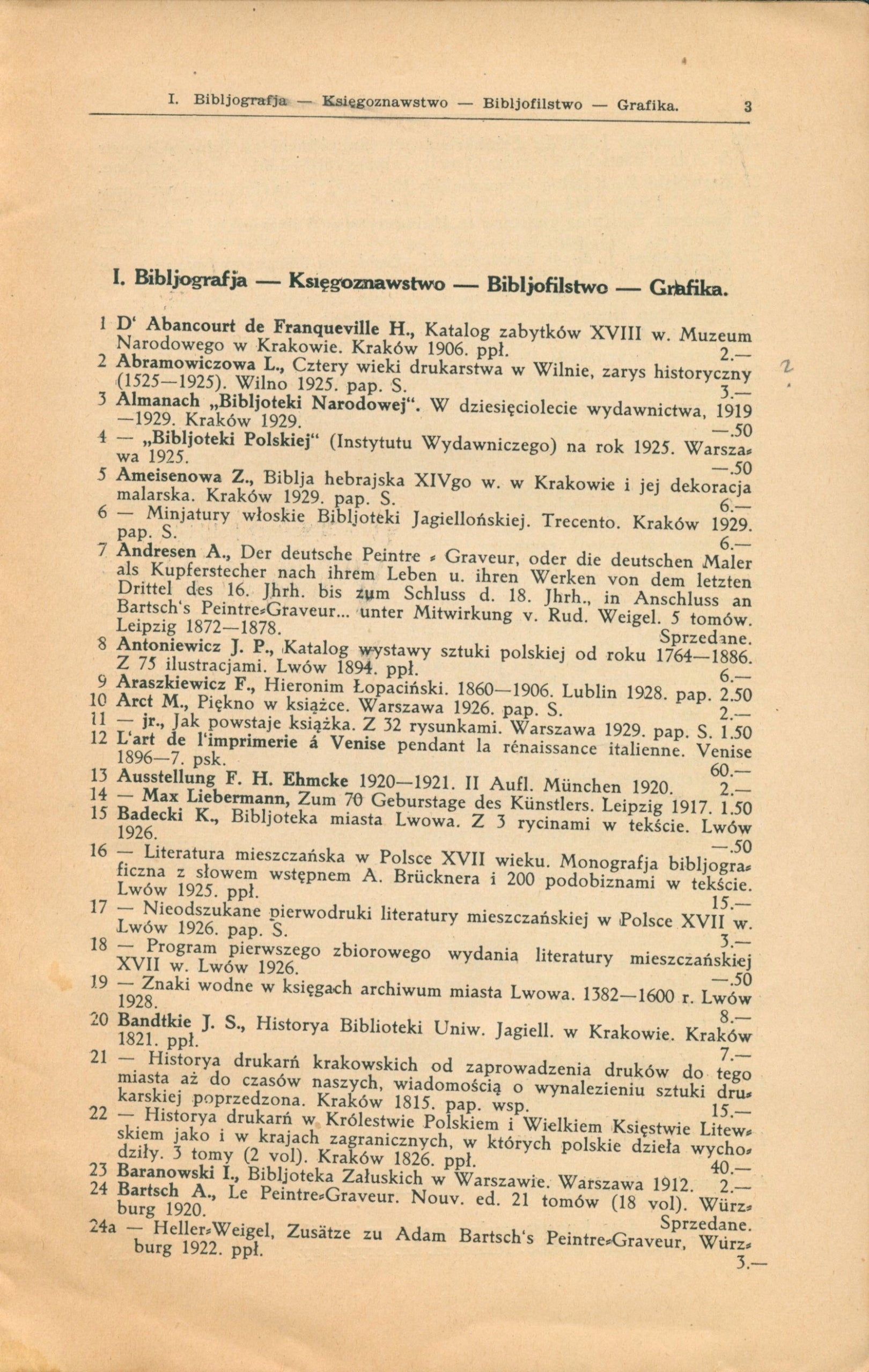 Katalog antykwarski Nr 13. Bibljografja [Lwów 1935]