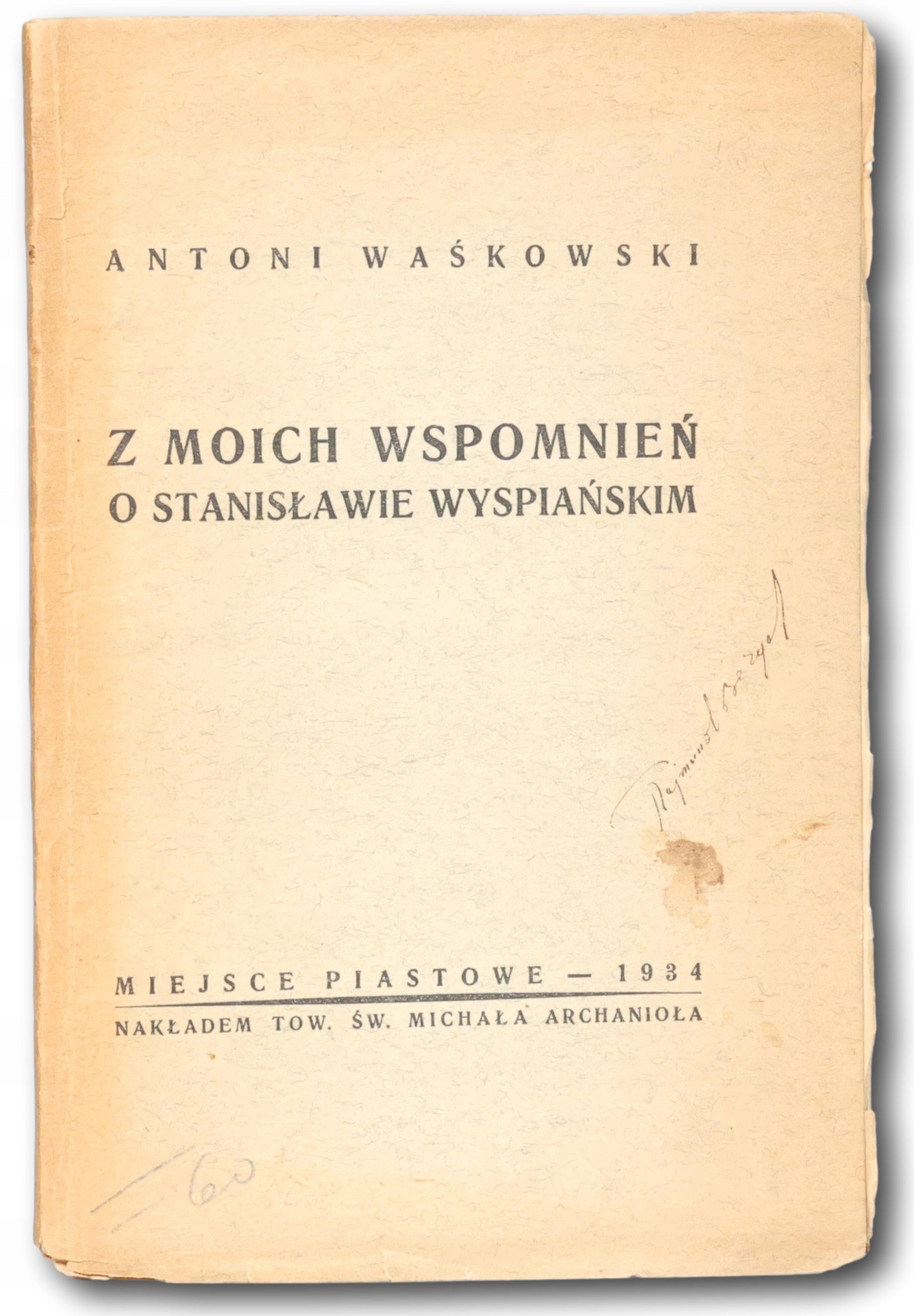 Waśkowski Antoni, Z moich wspomnień o Stanisławie Wyspiańskim [1934]