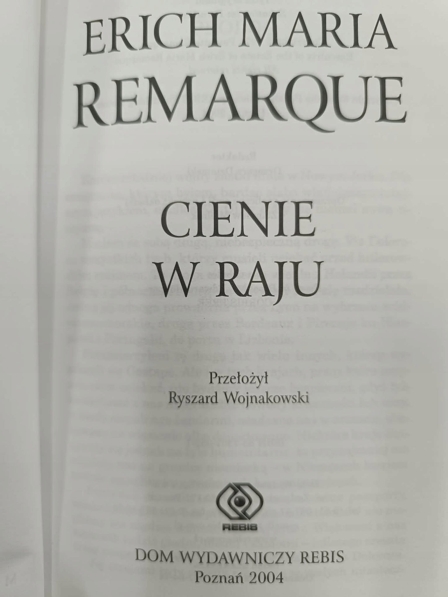 Cienie w raju, Erich Maria Remarque [Mistrzowie Literatury]