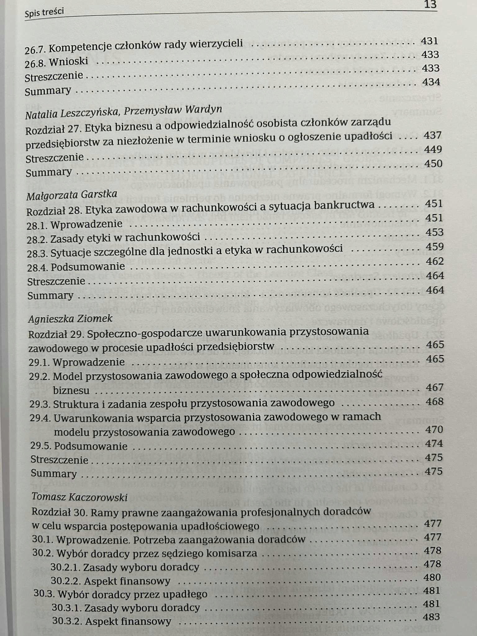 Upadłości, bankructwa i naprawa przedsiębiorstw. Wybrane zagadnienia
