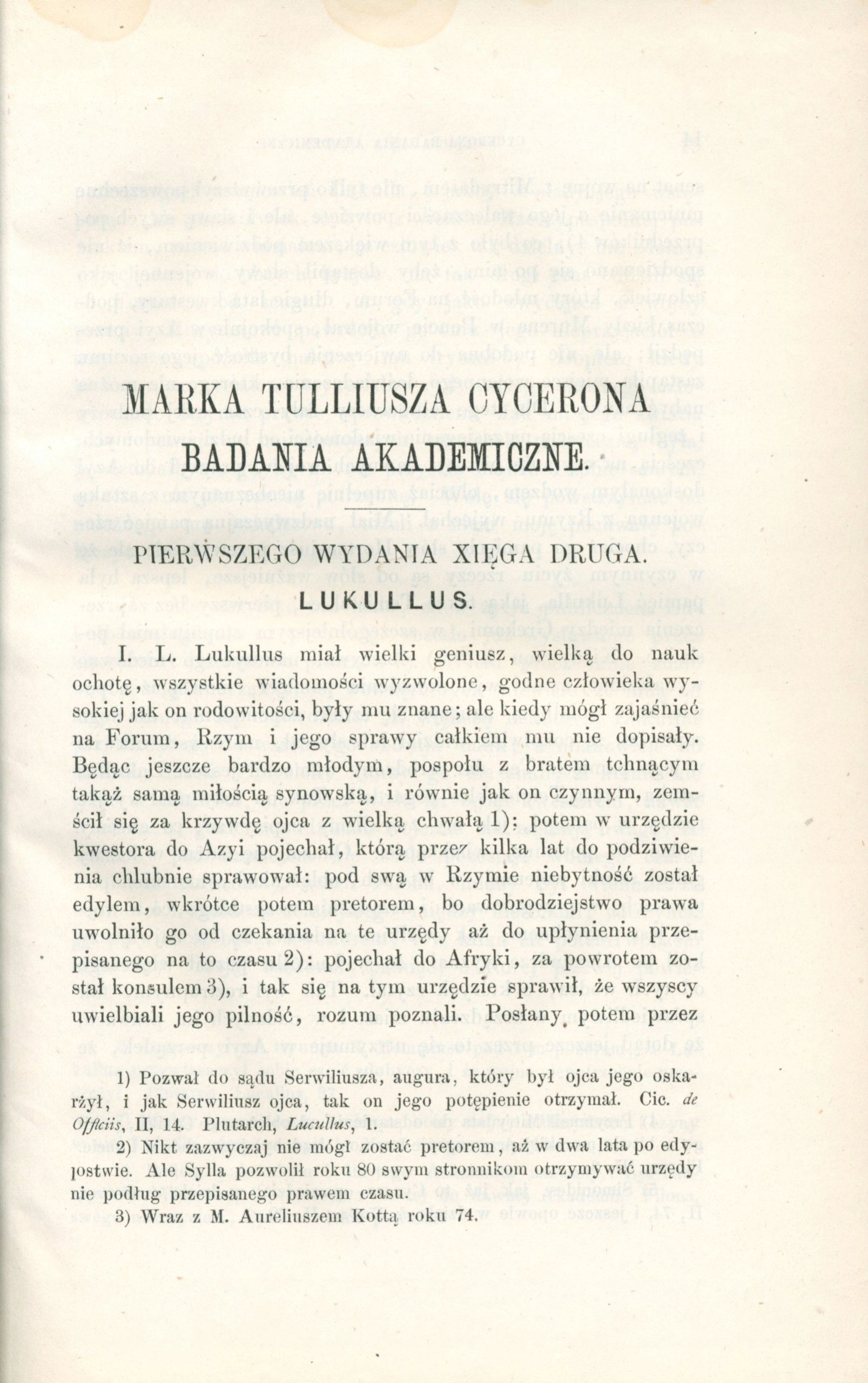 Marka Tulliusza Cycerona badania akademiczne, xiąg dwoje [Poznań 1874]