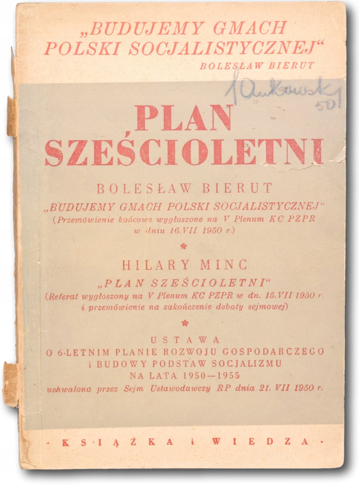 Bolesław Bierut, Hilary Minc, Plan sześcioletni. Przemówienia [1950]