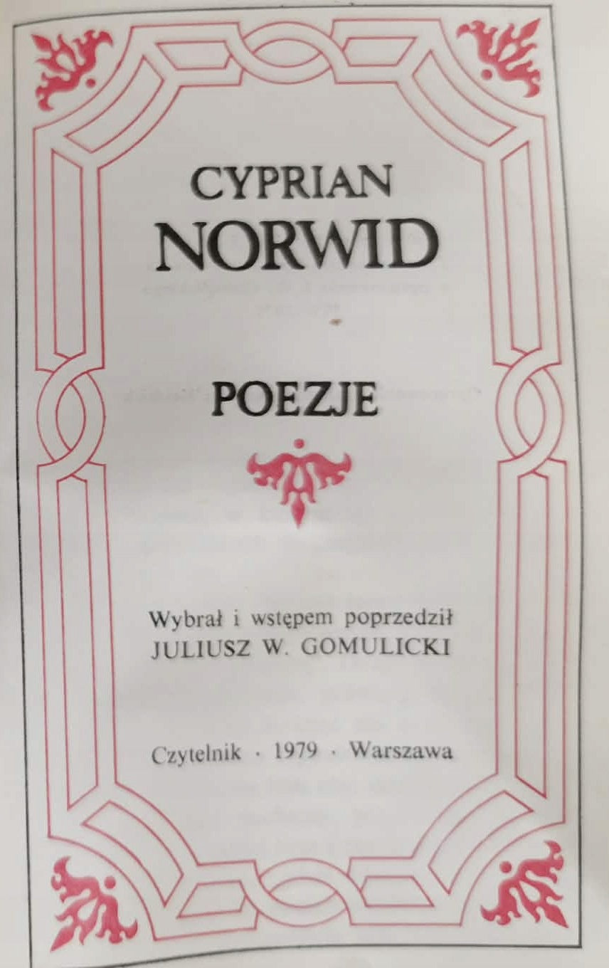 Poezje, Cyprian Norwid