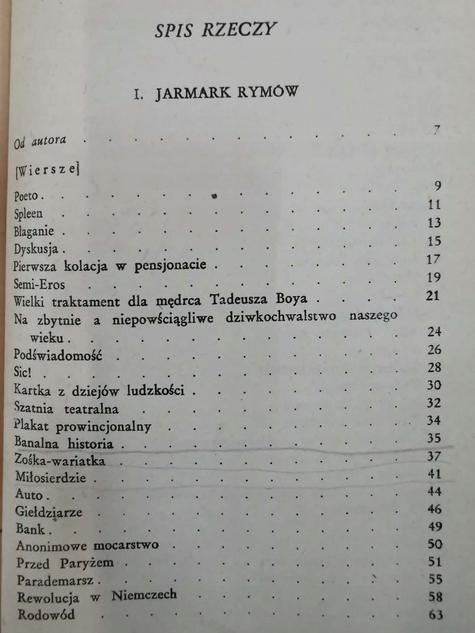 Jarmark rymów, Julian Tuwim [1958]