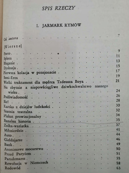 Jarmark rymów, Julian Tuwim [1958]