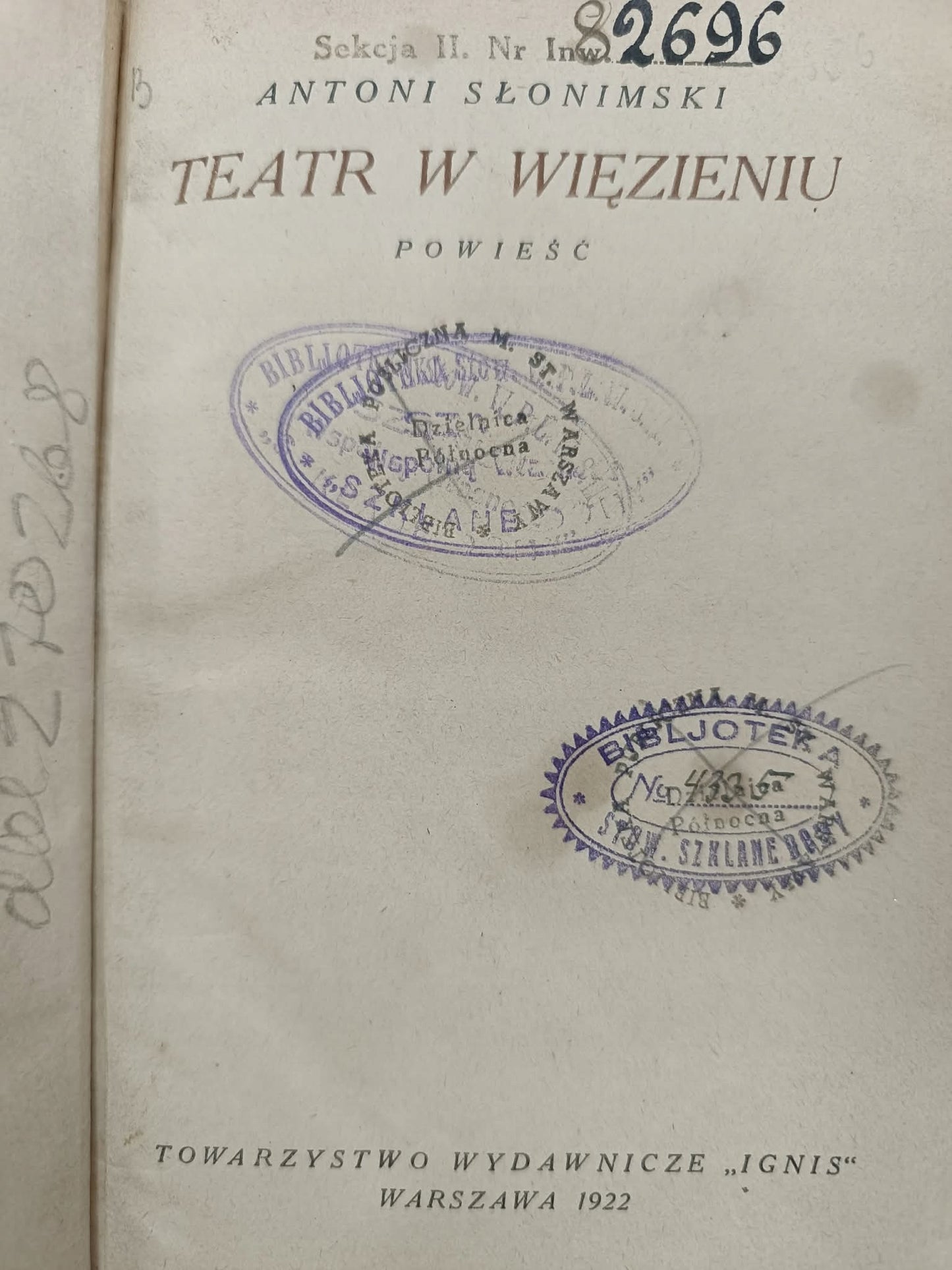 Teatr w więzieniu Antoni Słonimski [1922]