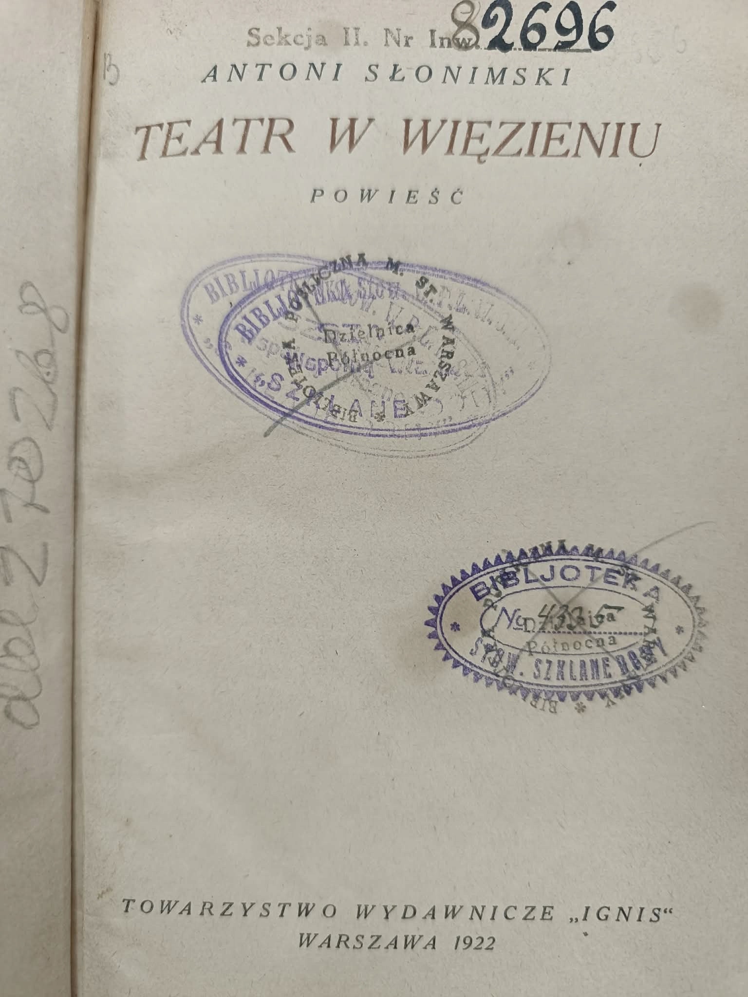 Teatr w więzieniu Antoni Słonimski [1922]