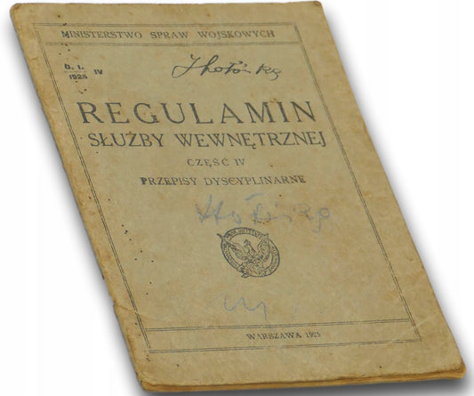 Regulamin służby wewnętrznej Część IV: przepisy dyscyplinarne