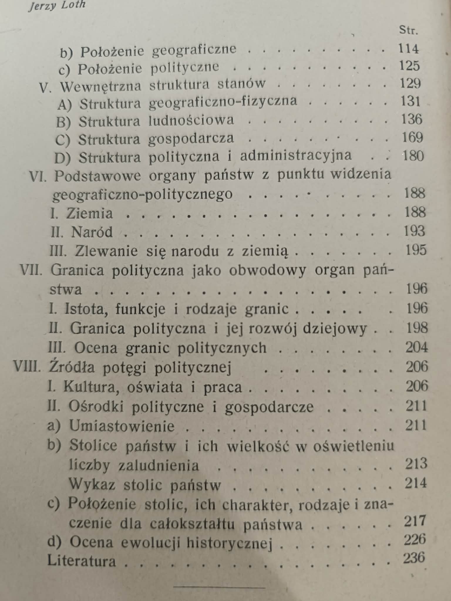 Geografja polityczna, Jerzy Loth