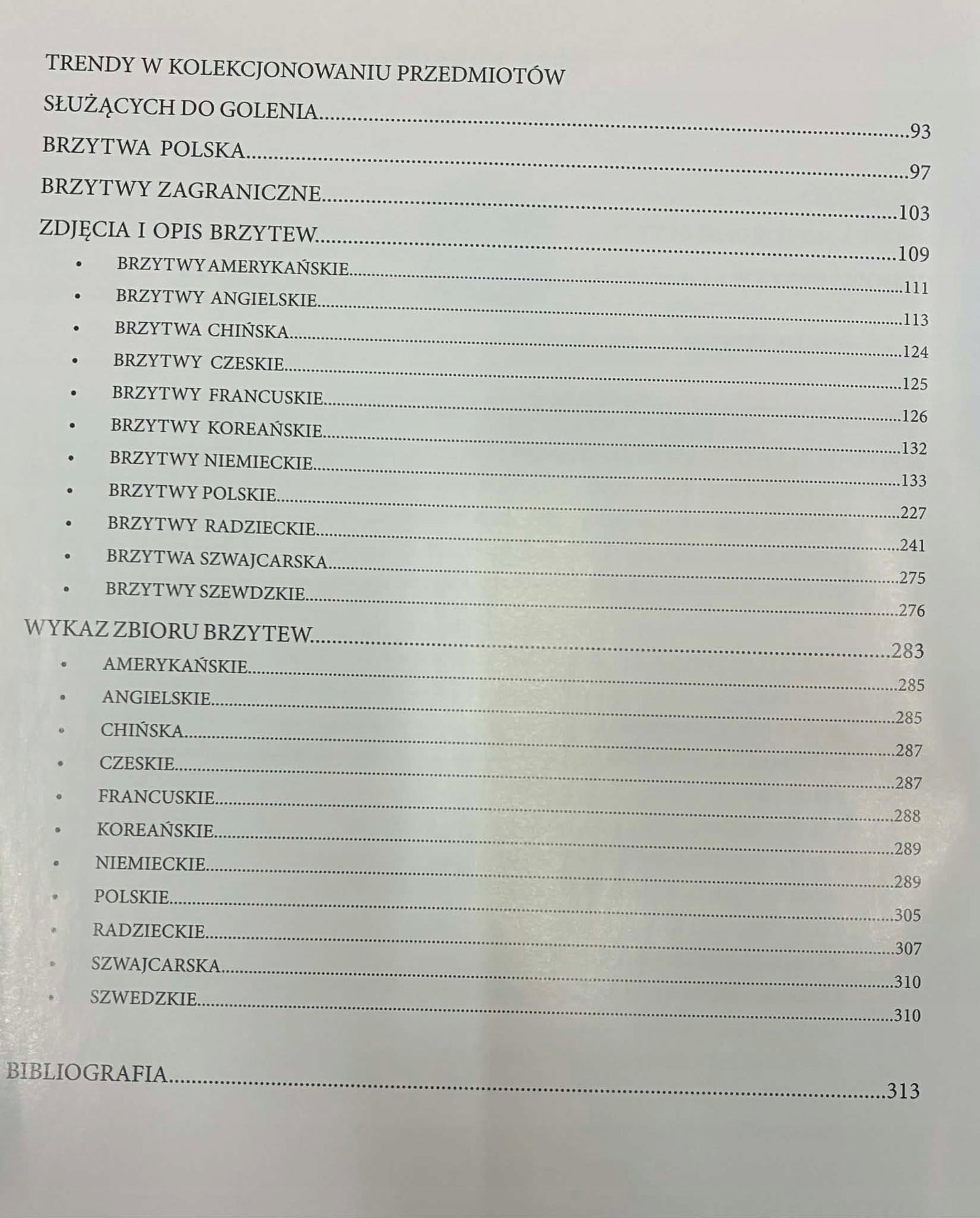 Lech Kubecki Brzytwa Fryzjerska XVIII - XX w. Rodzaje, modele, producenci