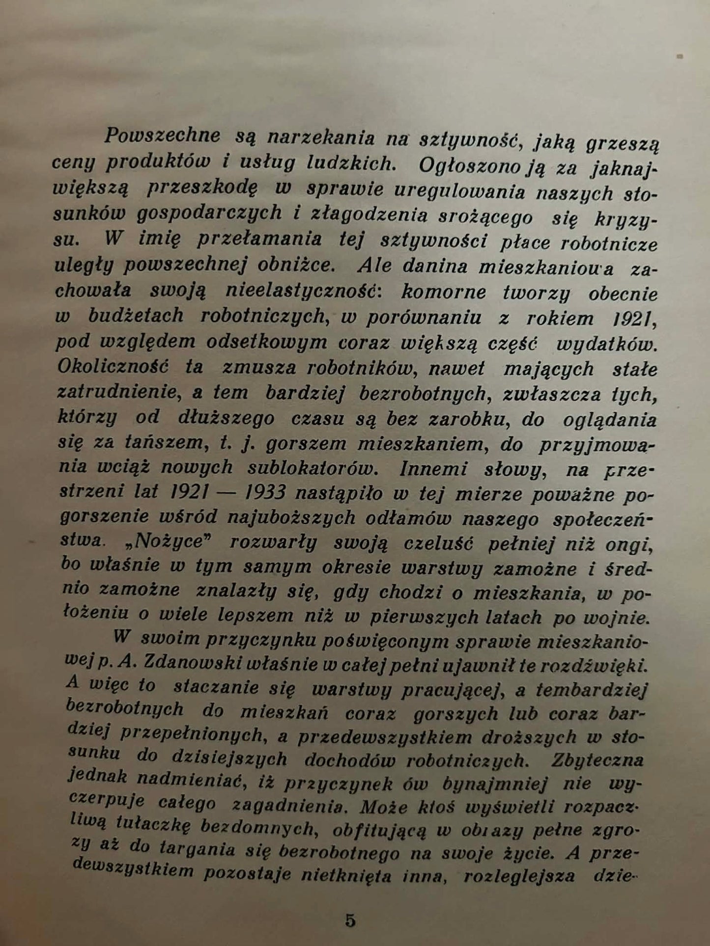 Warunki mieszkaniowe robotników w okresie kryzysu i bezrobocia [1936 r.]