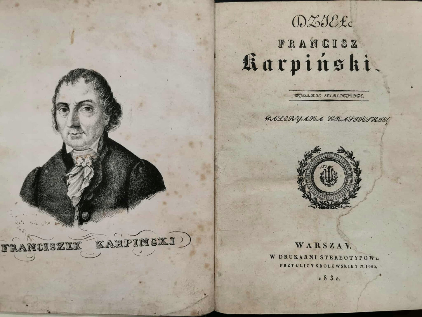 Dzieła. Franciszek Karpiński [Warszawa 1830]