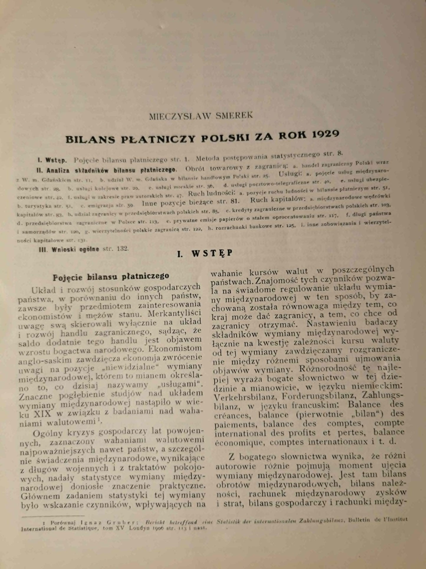 Bilans płatniczy Polski za rok 1929, M. Smerek [1931][dedykacja]