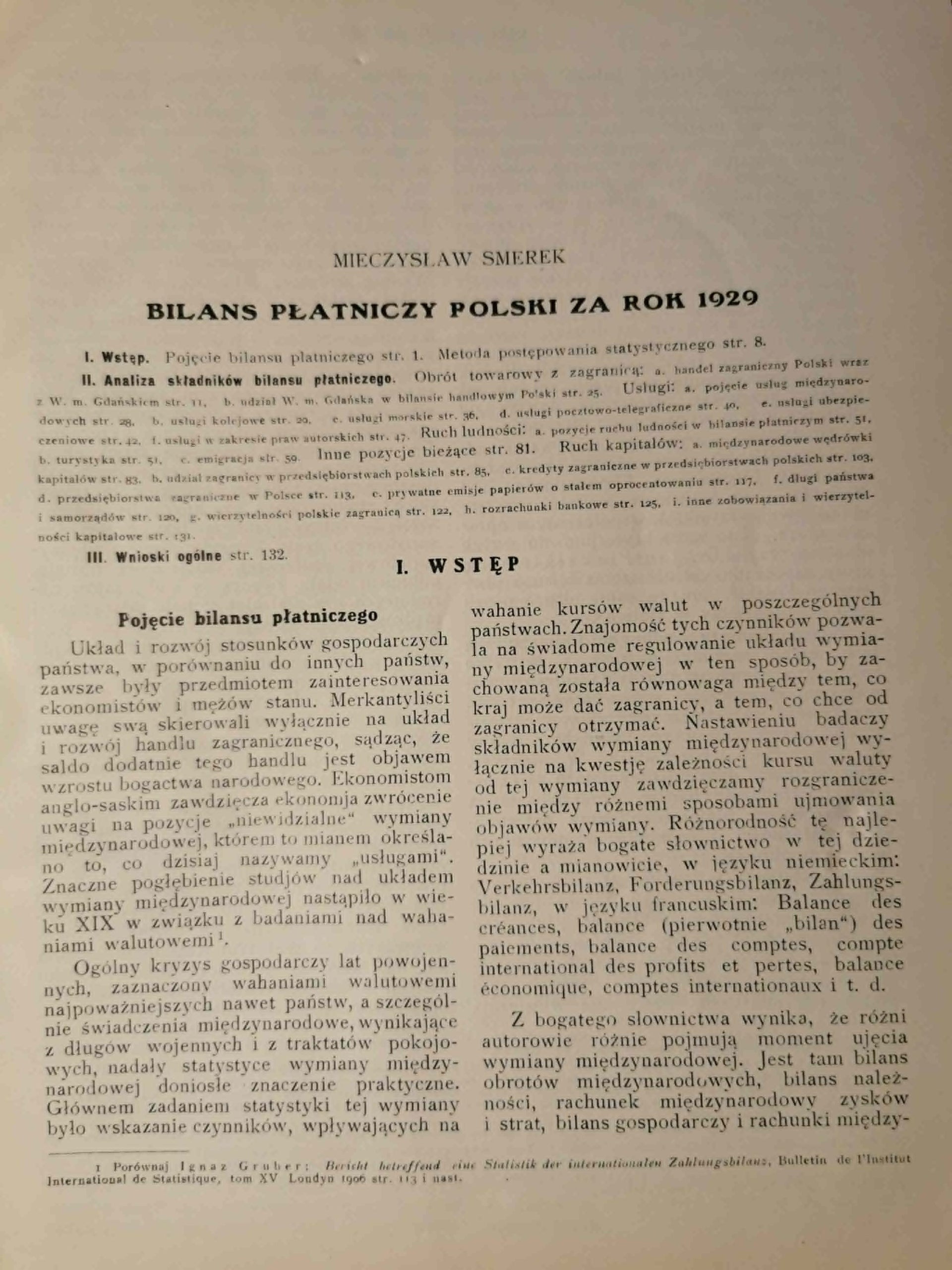 Bilans płatniczy Polski za rok 1929, M. Smerek [1931][dedykacja]