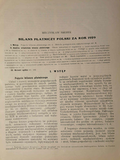 Bilans płatniczy Polski za rok 1929, M. Smerek [1931][dedykacja]