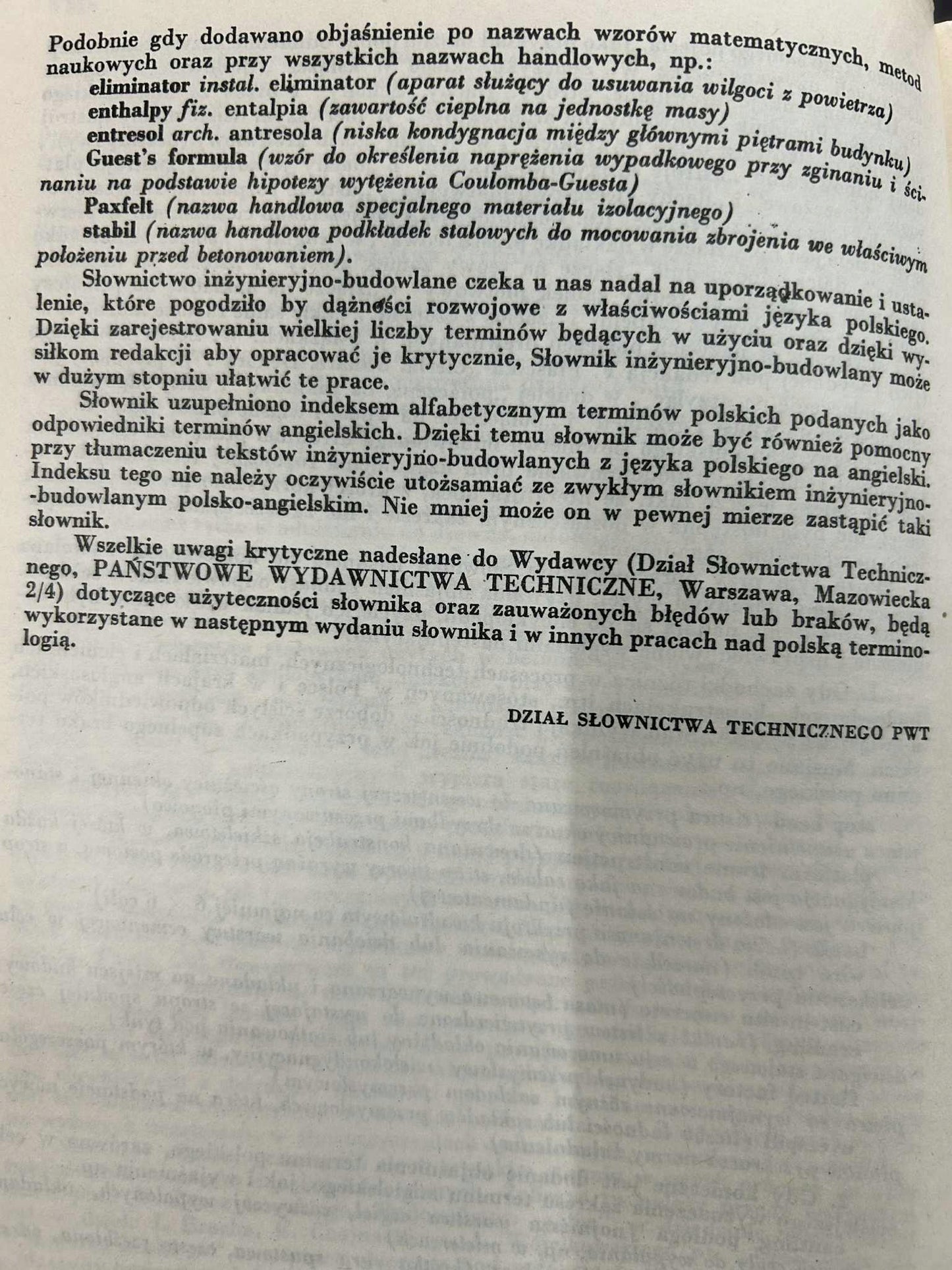 Słownik inżynieryjno-budowlany angielsko-polski z indeksem terminów pol.