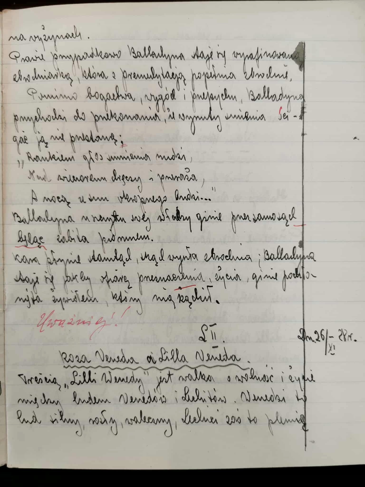 Zeszyt Szkolny H. Mazurkiewiczówny [MIĘDZYWOJNIE] [1928]