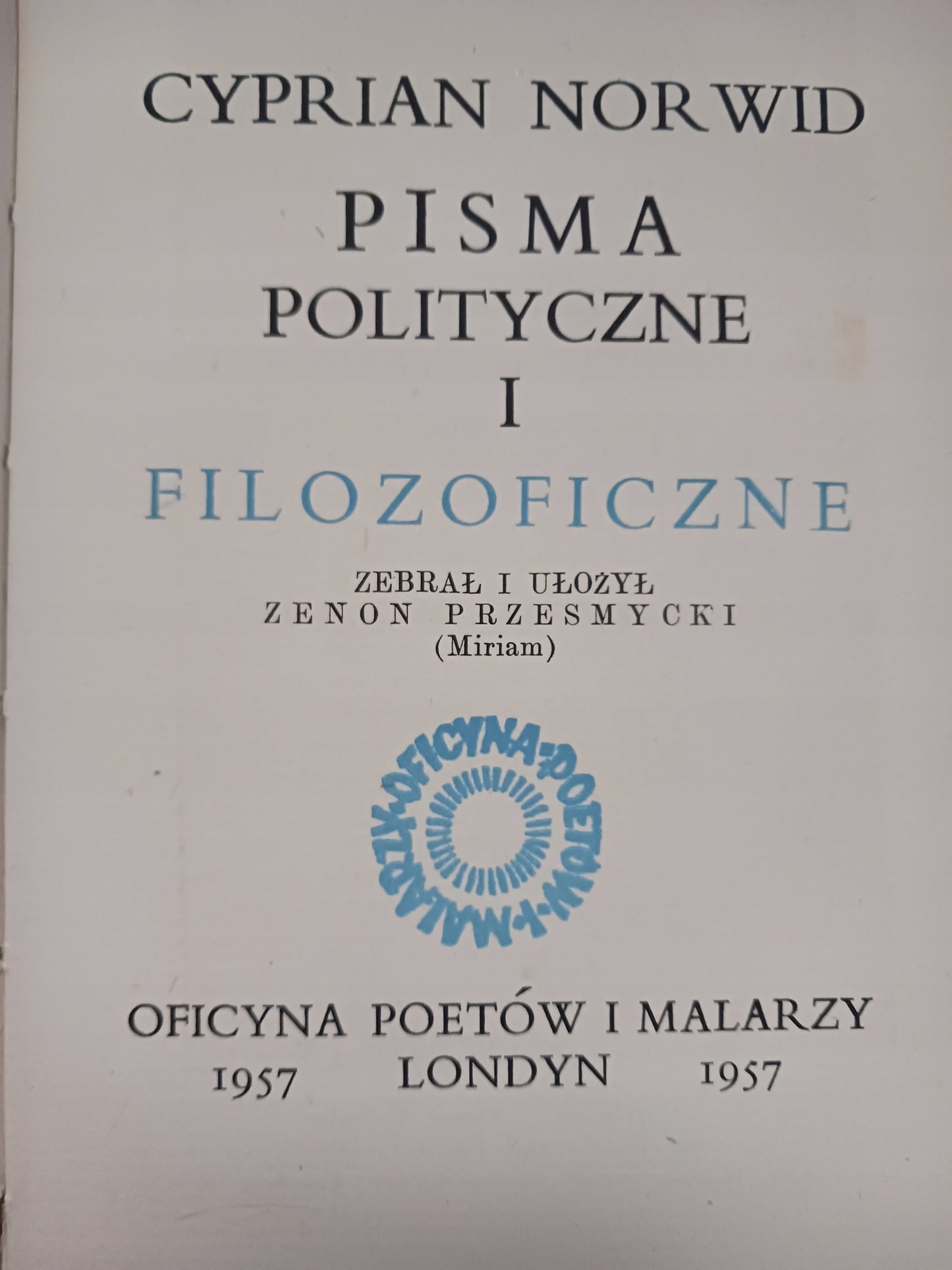 Pisma polityczne i filozoficzne Cyprian Norwid