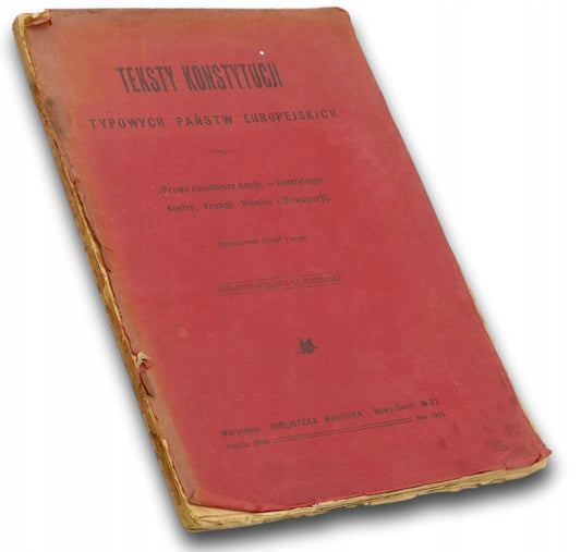 Teksty Konstytucji typowych państw europejskich, J. Lange [1905]