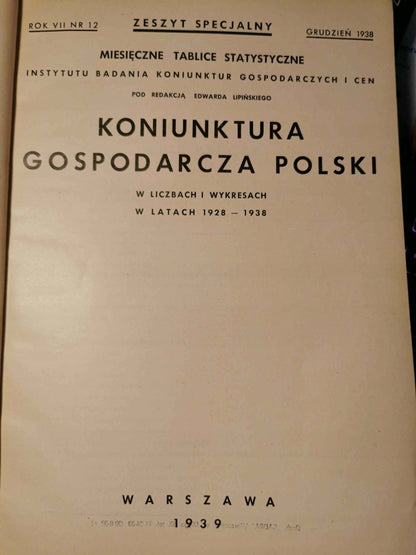 Koniunktura gospodarcza Polski, E. Lipiński [Warszawa 1939]