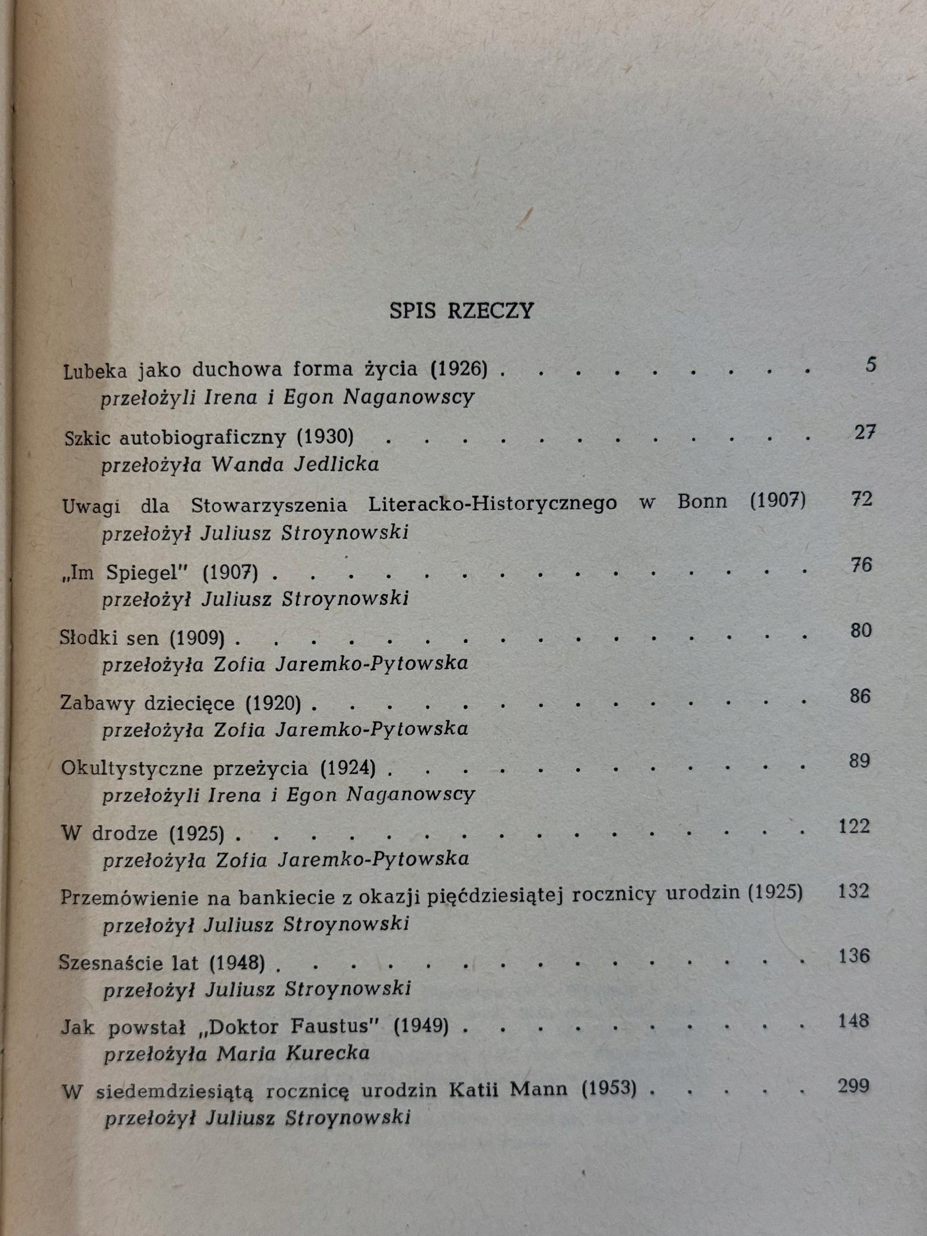 O sobie Tomasz Mann