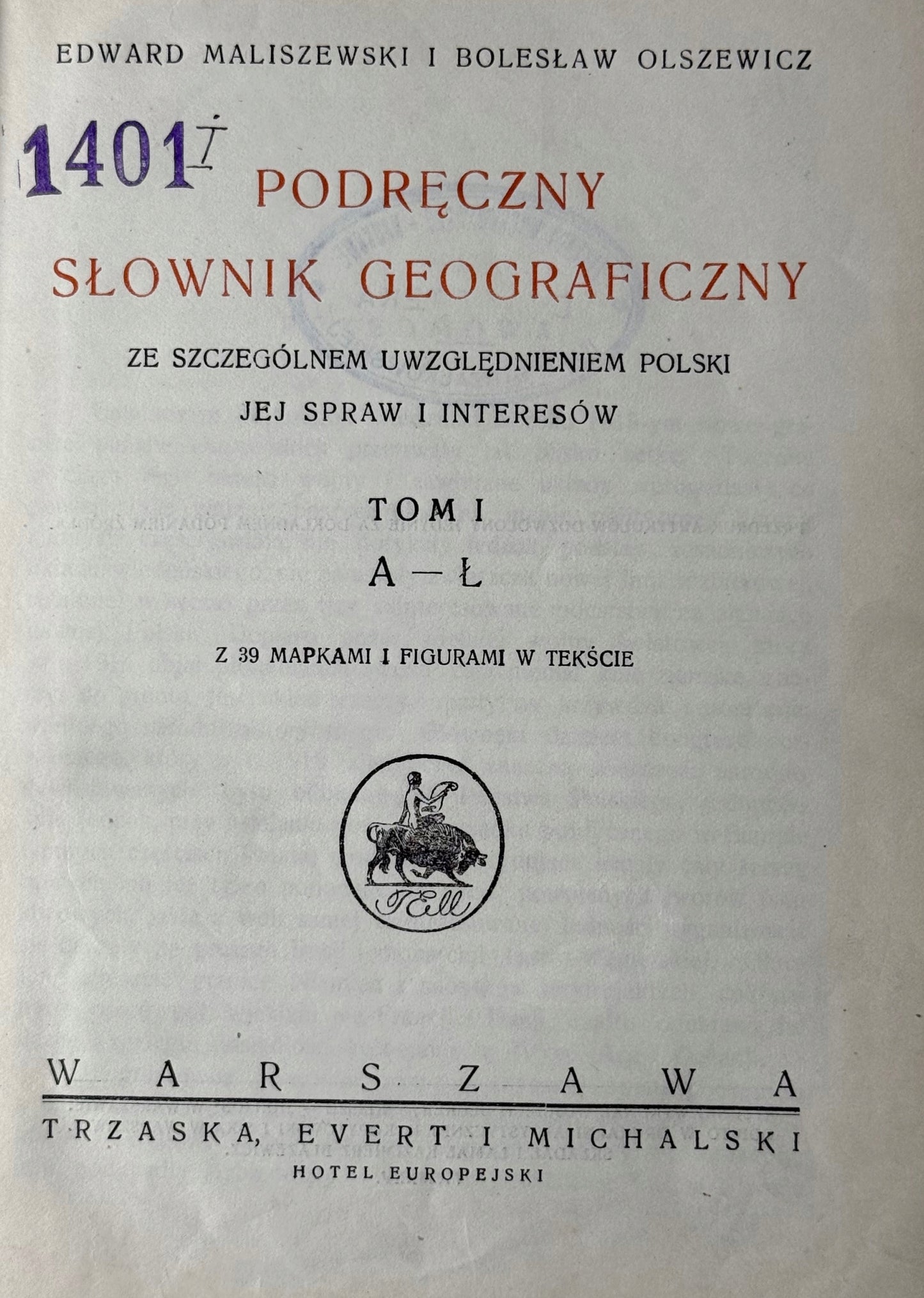 Podręczny Słownik Geograficzny Tom. I-II Maliszewski, Olszewicz [1925]