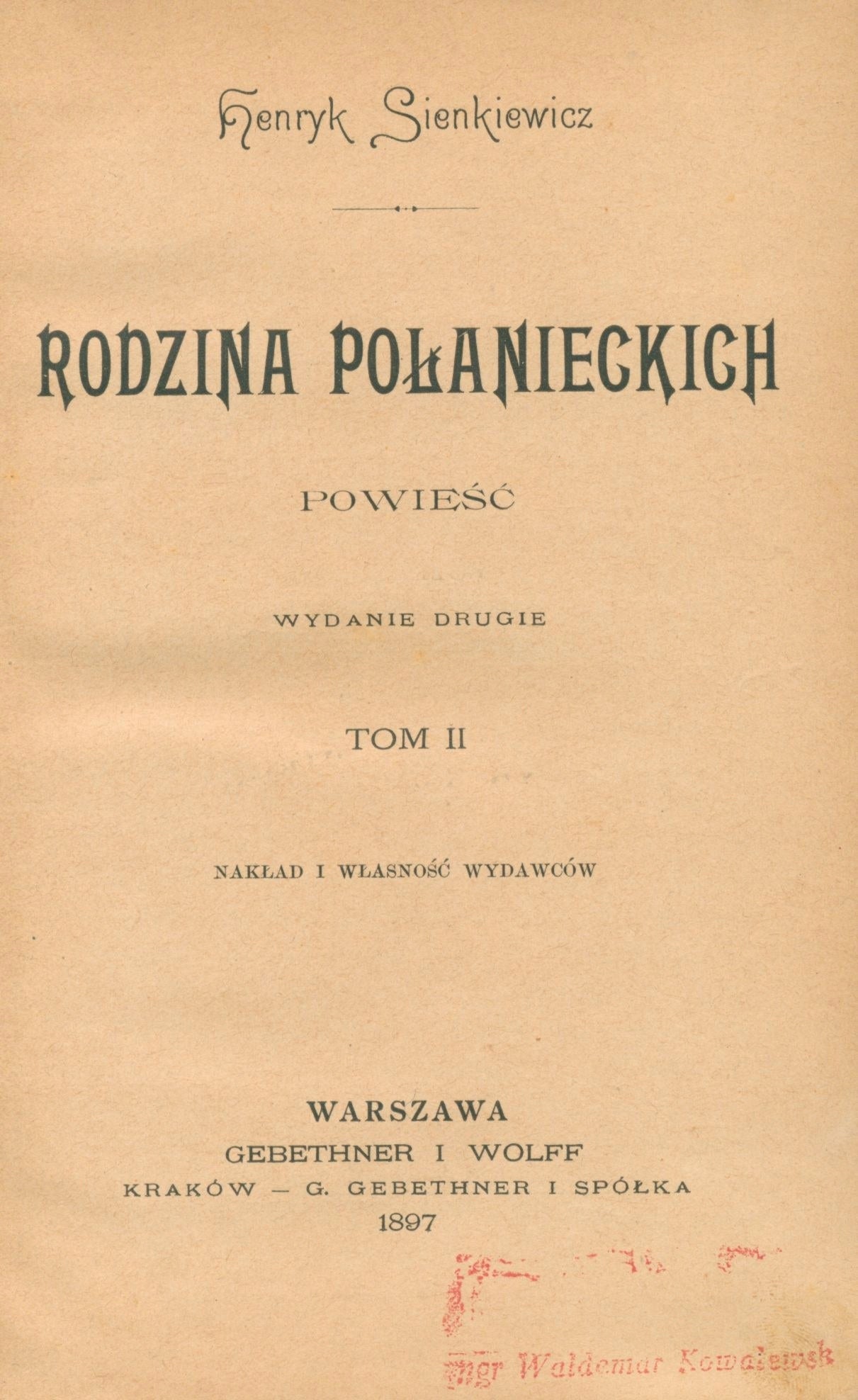Rodzina Połanieckich, Sienkiewicz Henryk [drugie wydanie]