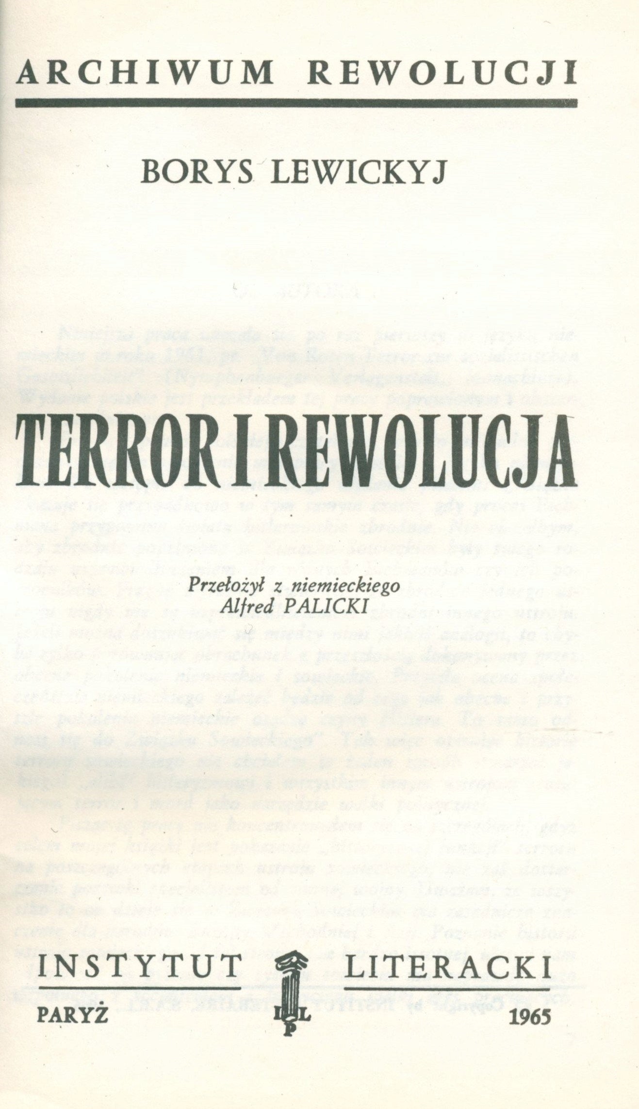 Terror i rewolucja Borys Lewickyj
