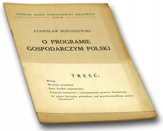 O programie gospodarczym Polski Stanisław Rościszewski [Warszawa 1926]
