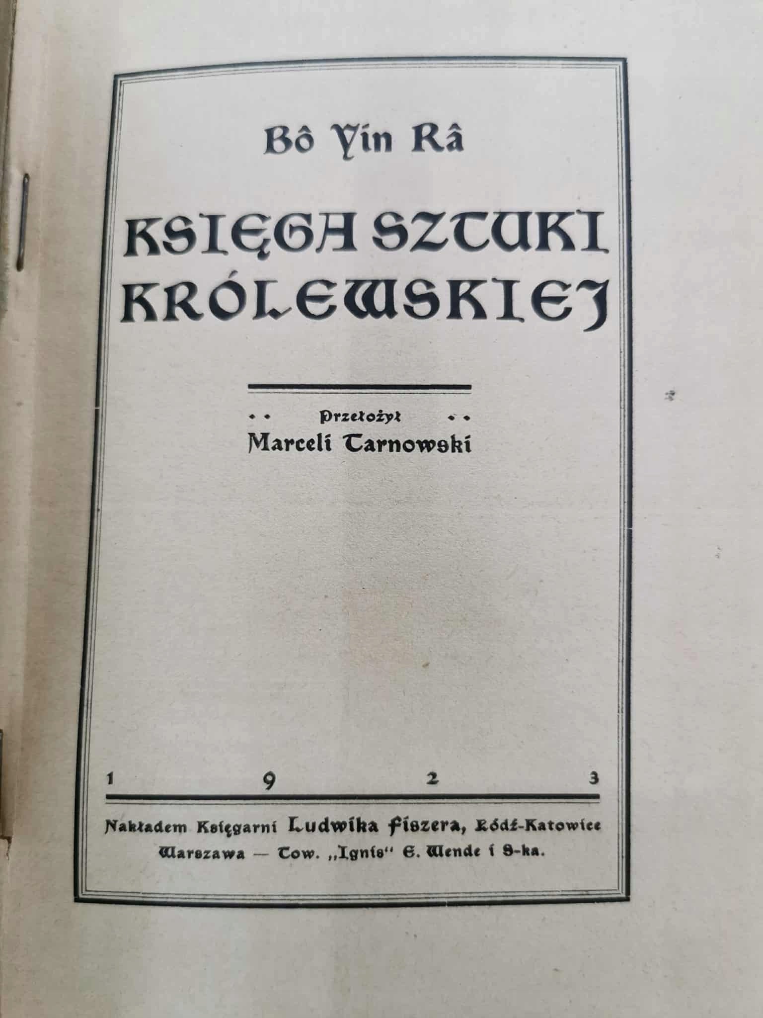 Księga sztuki królewskiej, Bo Yin Ra [1923]