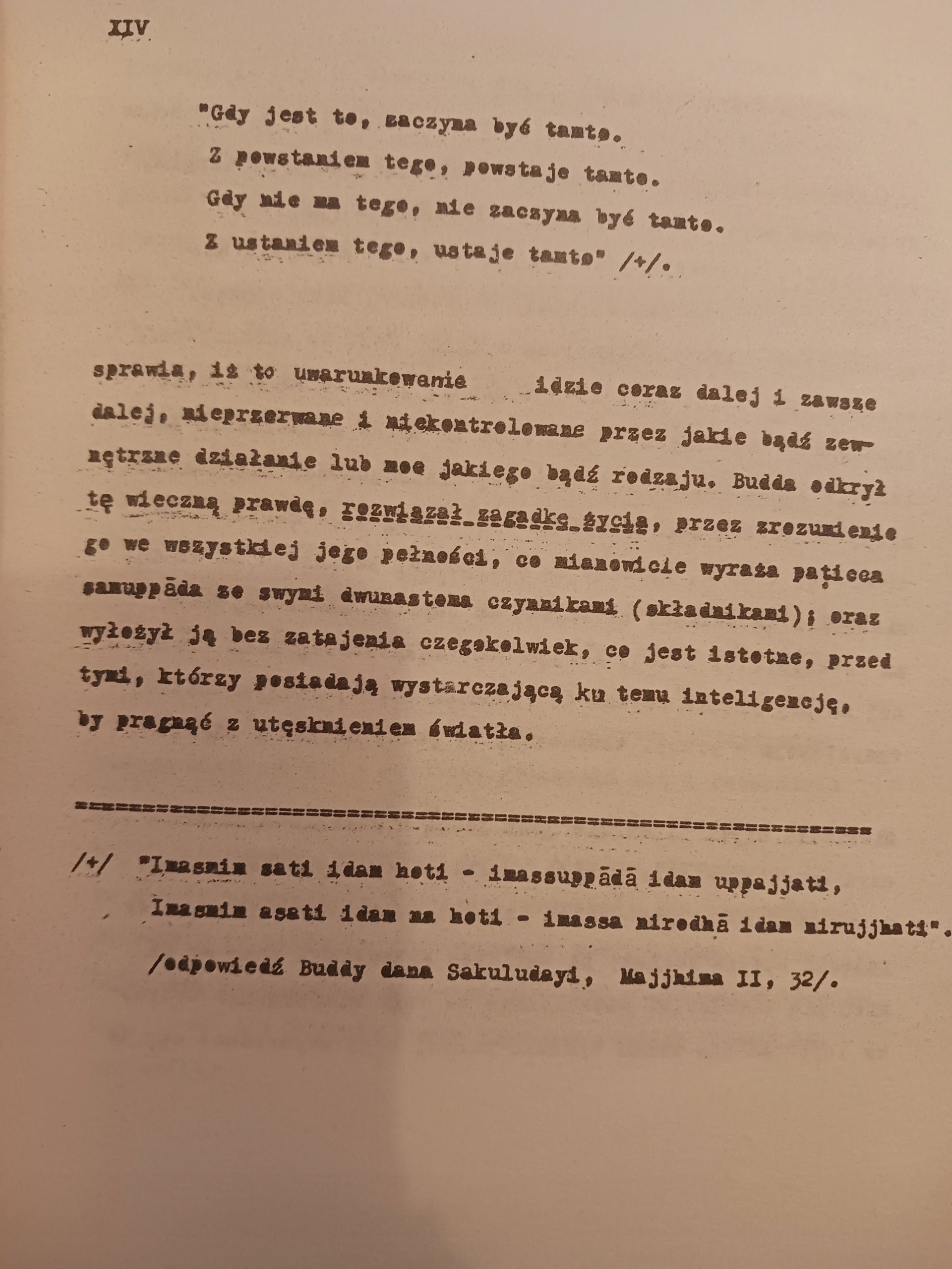 Paticca Samuppada Zależne powstawanie Piyadassi Thera