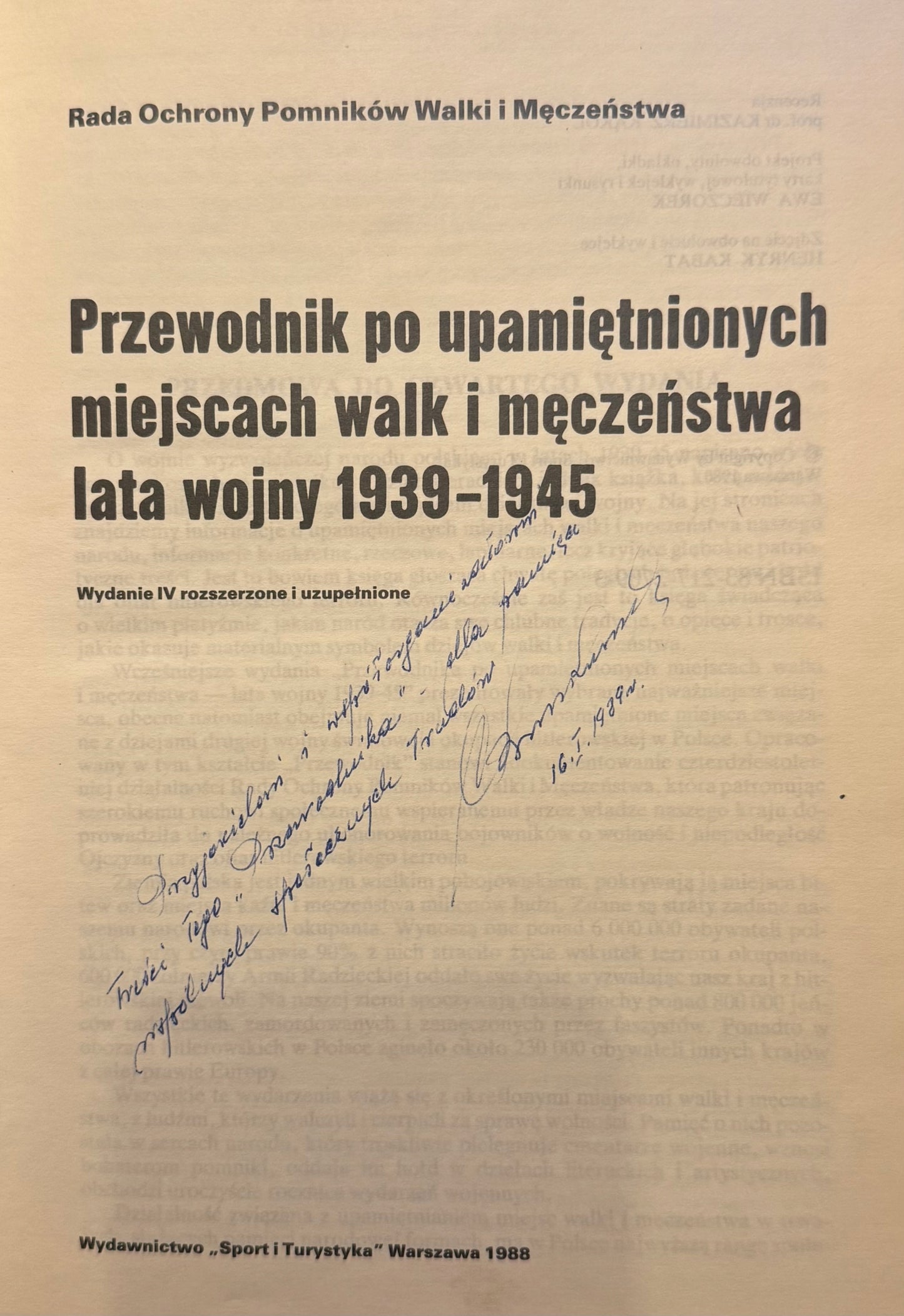 Przewodnik wojny 1939-1945 [dedykacja odautorska]