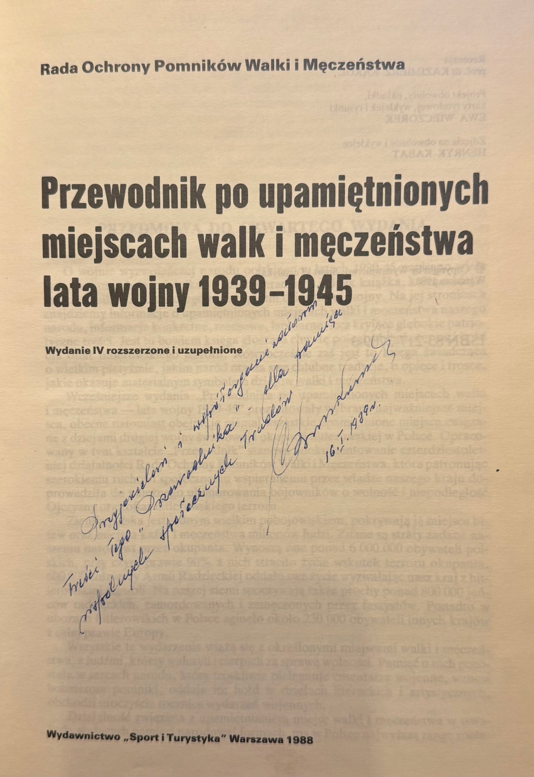 Przewodnik wojny 1939-1945 [dedykacja odautorska]