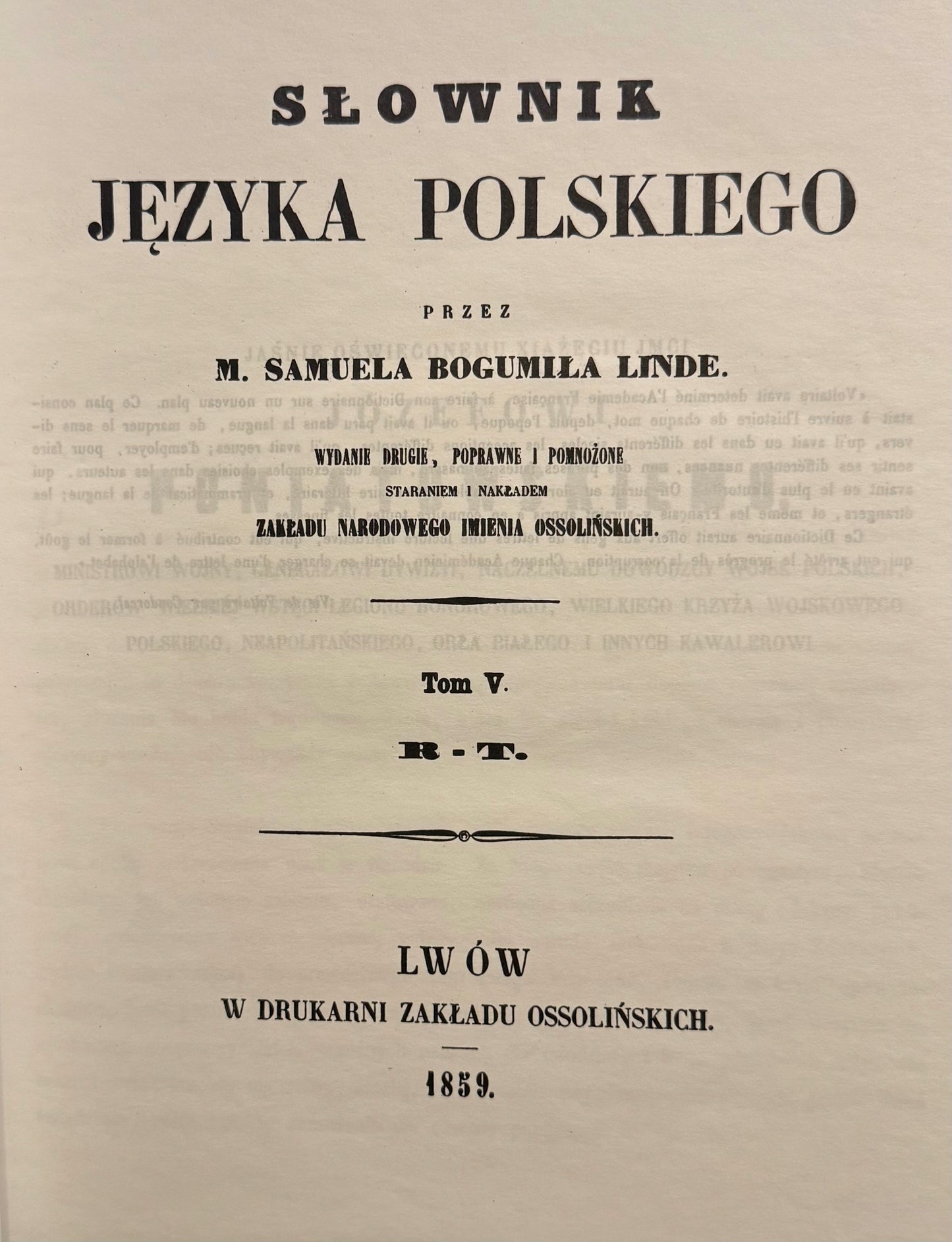 Słownik Języka Polskiego T.2,5,6 (Reprint) M. Samuel Bogumił Linde