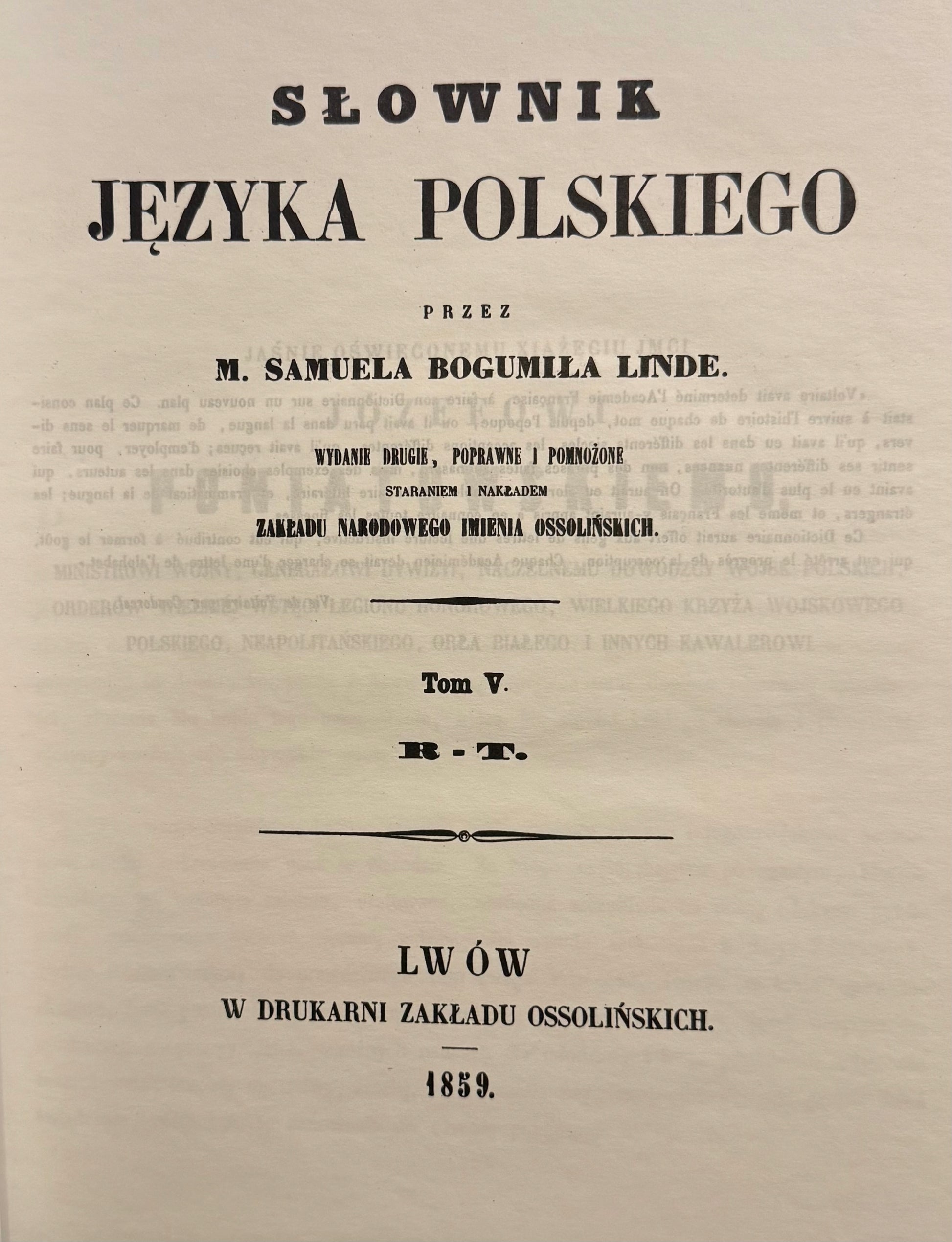 Słownik Języka Polskiego T.2,5,6 (Reprint) M. Samuel Bogumił Linde