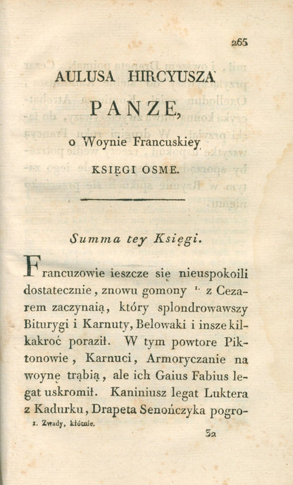 O Woynie Francuskiey, Gajusz Juliusz Cezar