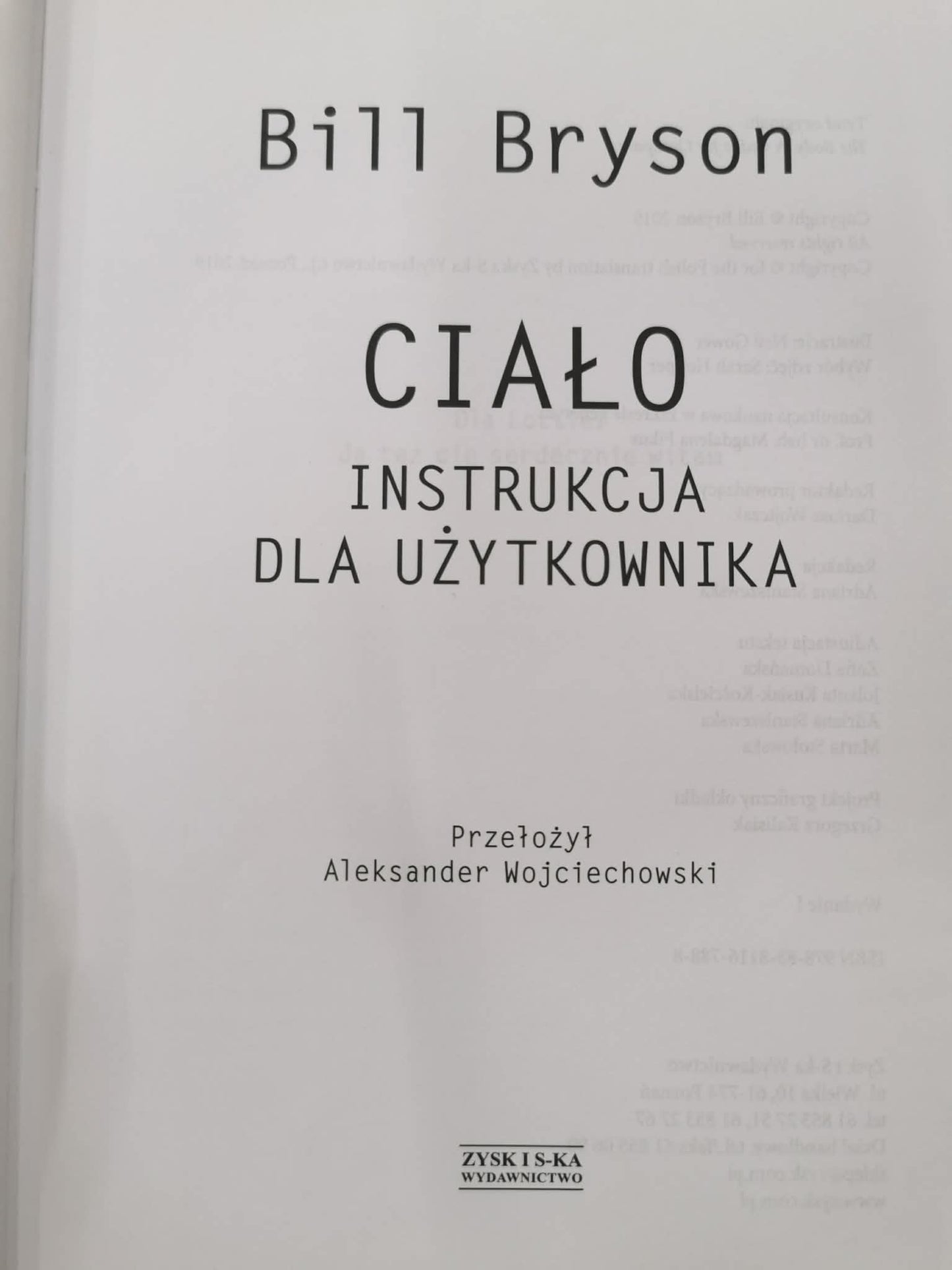 Ciało instrukcja dla użytkownika, Bill Bryson