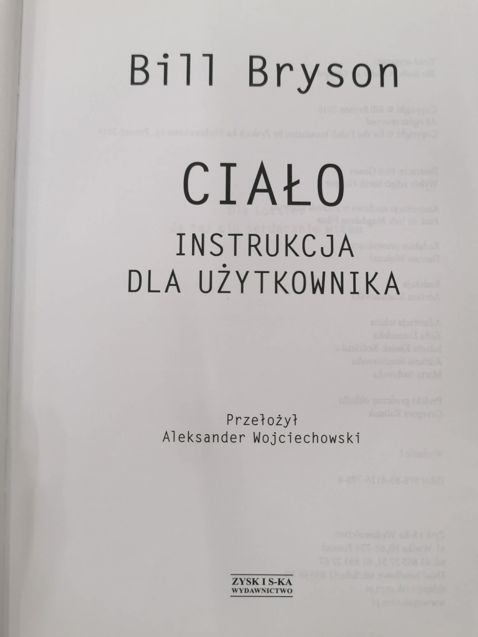 Ciało instrukcja dla użytkownika, Bill Bryson