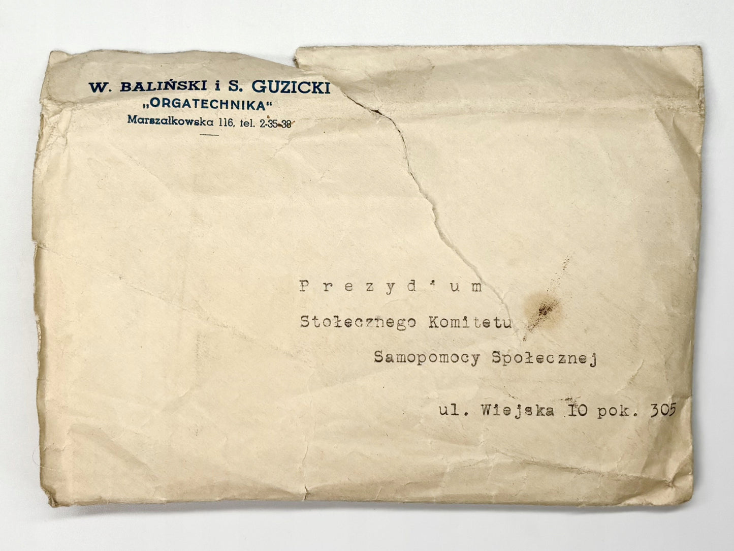 Trzy przepaski Stołecznego Komitetu Samopomocy Społecznej z kopertą [1939]